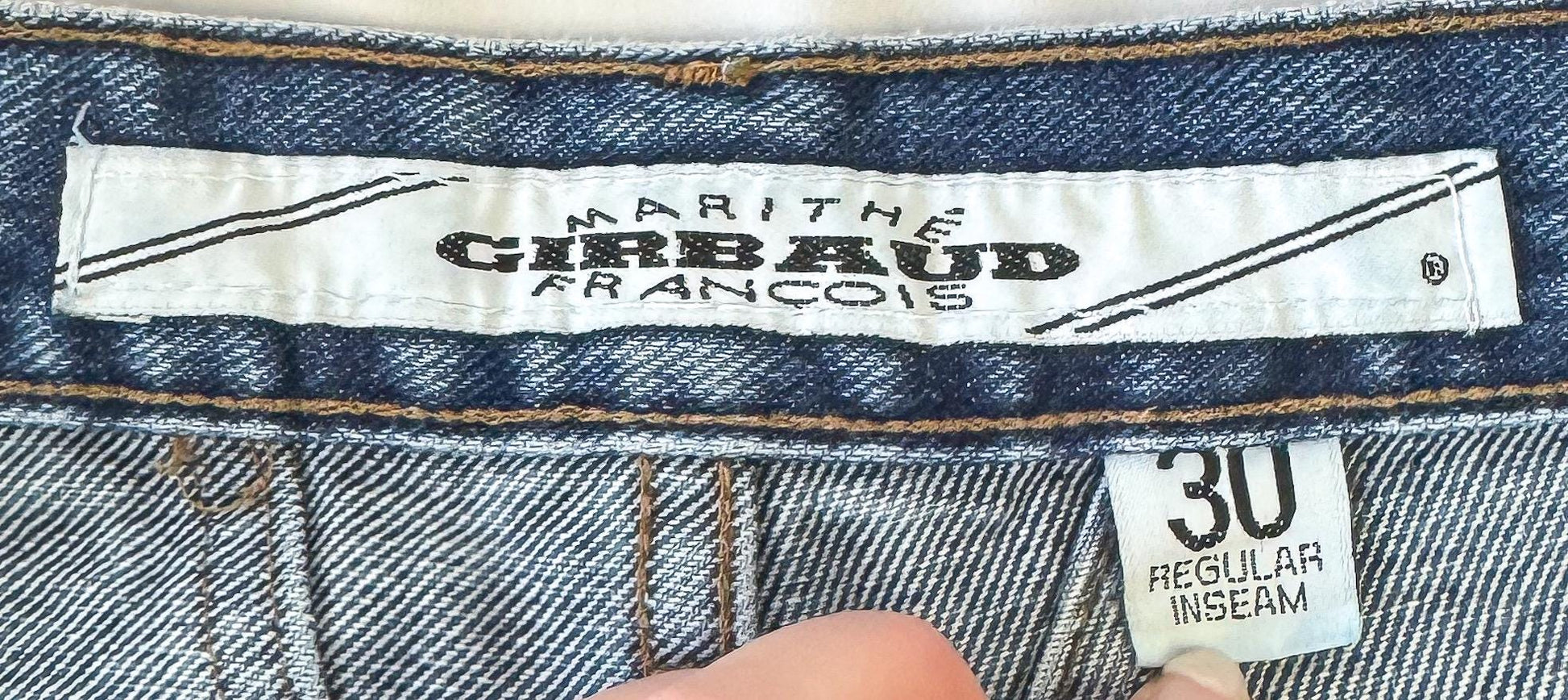 Vintage Marithe Francois Girbaud Medium Wash High Rise Baggy Straight Leg Jeans, 30" x 31"