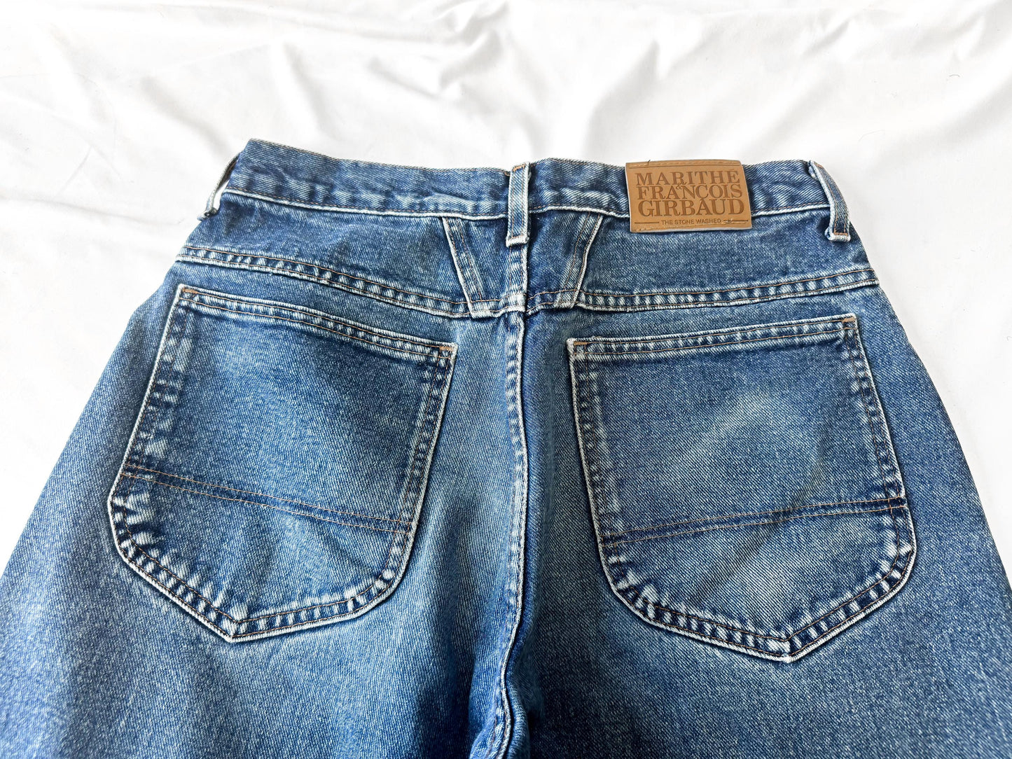 Vintage Marithe Francois Girbaud Medium Wash High Rise Baggy Straight Leg Jeans, 30" x 31"