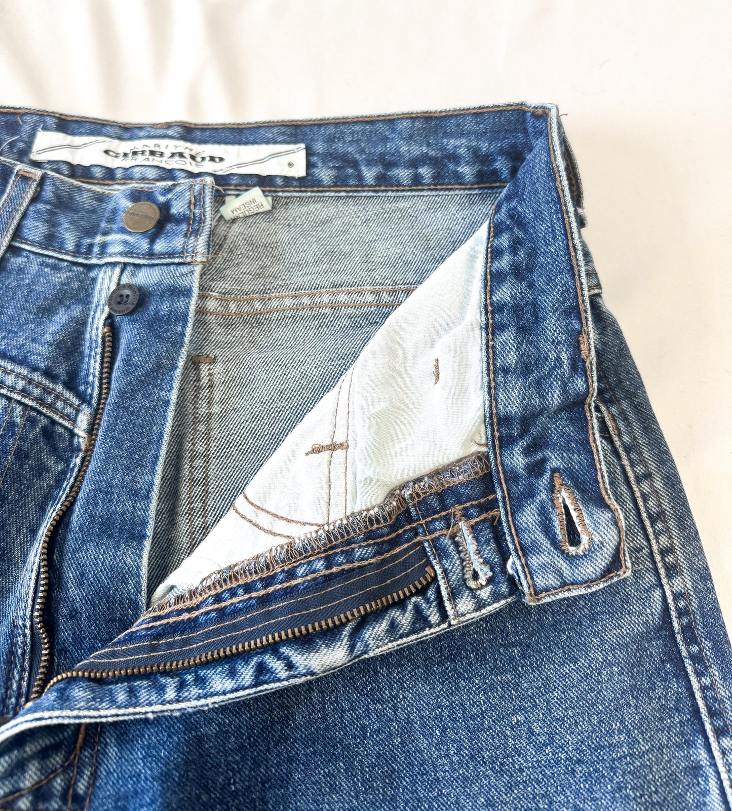 Vintage Marithe Francois Girbaud Medium Wash High Rise Baggy Straight Leg Jeans, 30" x 31"