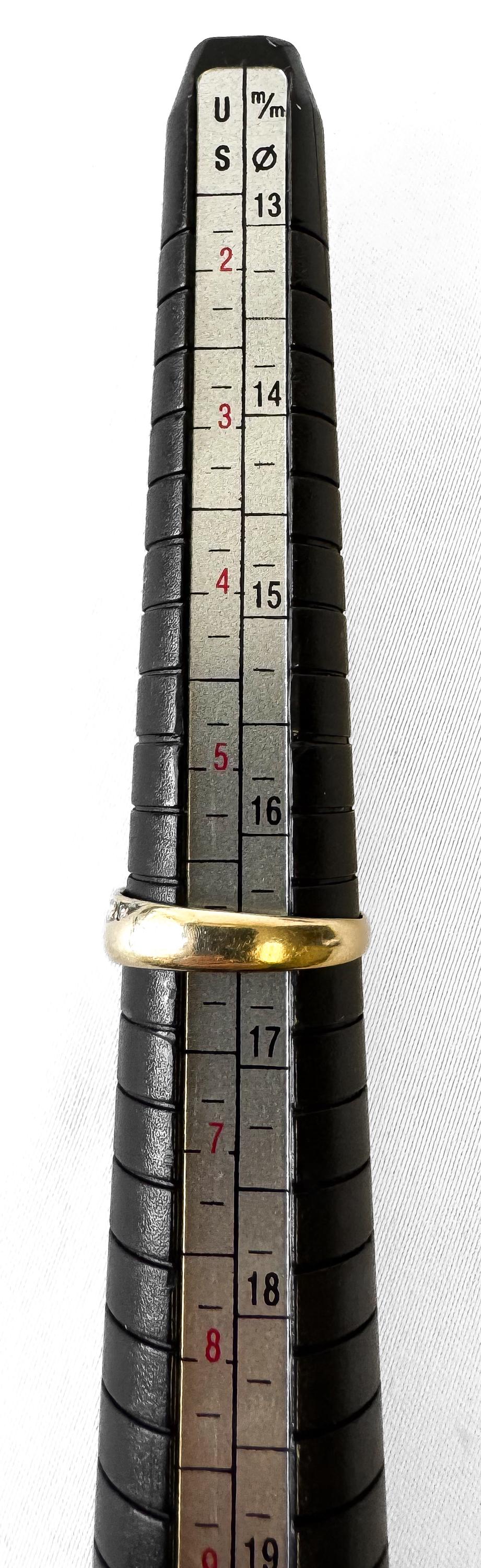 Vintage 10K Yellow Gold Diamond Wave Band Ring, Sz. 6, Simple Everyday Stackable Ring