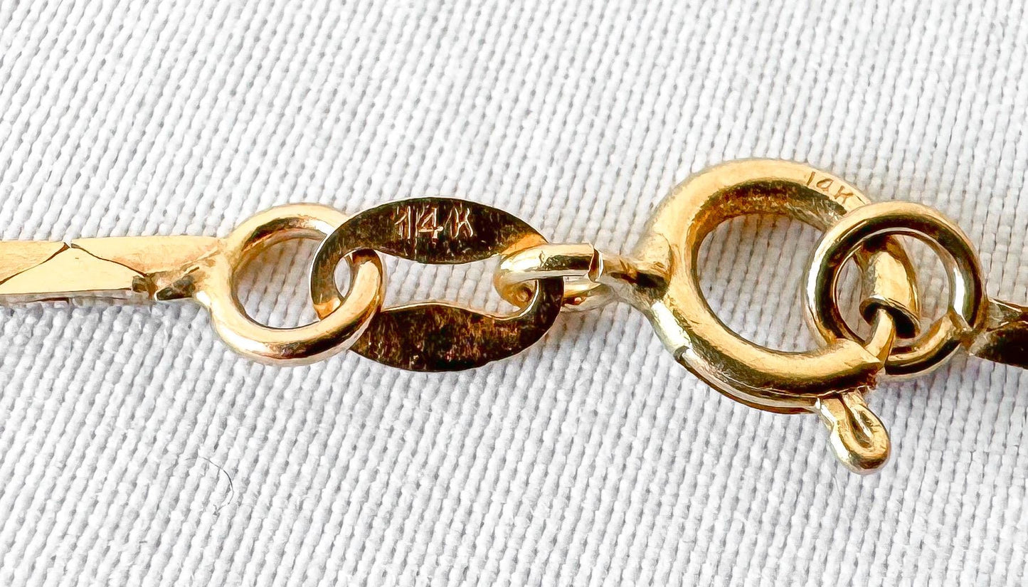14K Yellow Gold Flat Cobra Link Chain Necklace, Roughly 19", Roughly 1.5mm Width, Simple Elegant Minimalist Chain Necklace