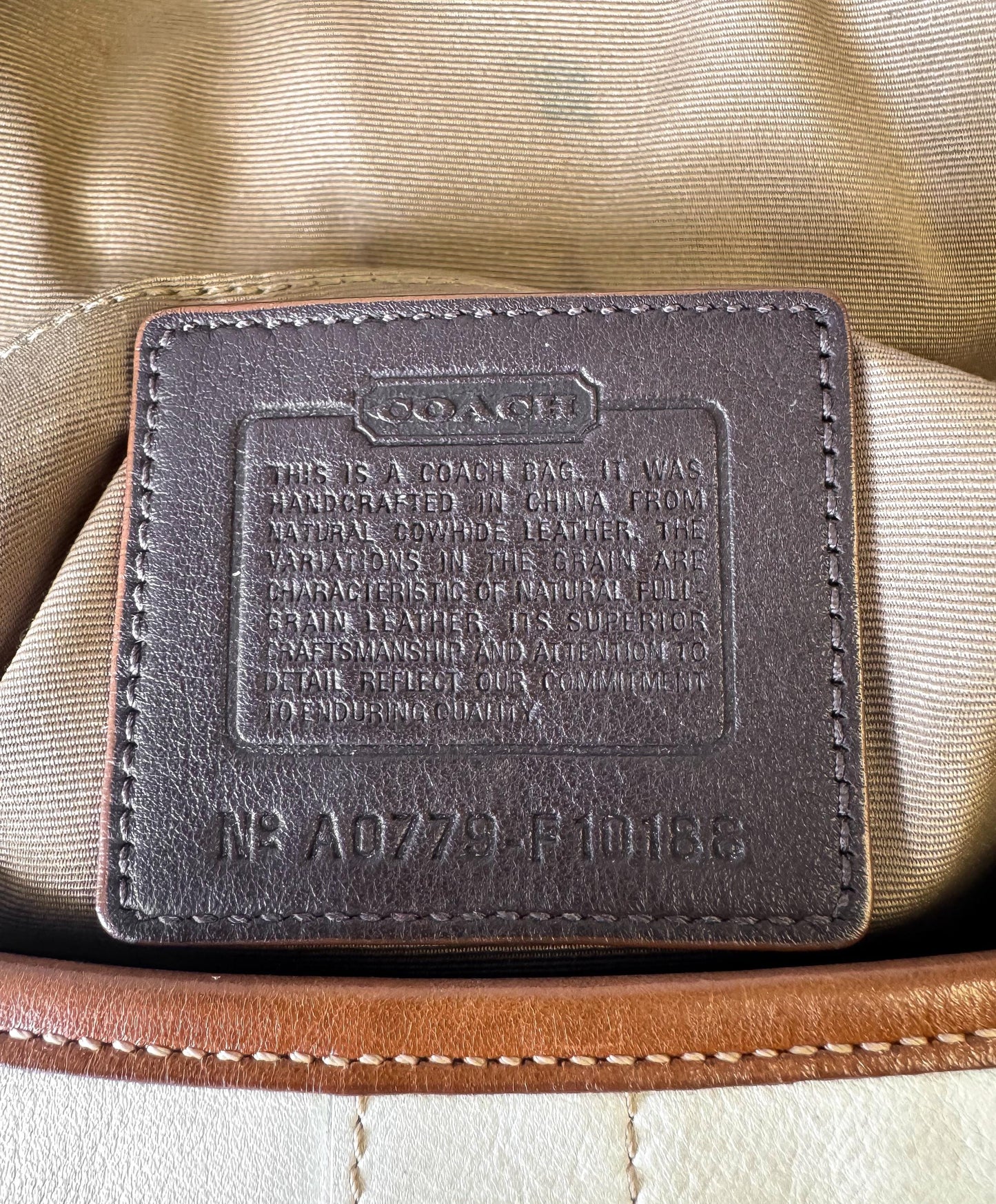 Y2K 00s Coach Off-White Cream Brown Soho Leather Shoulder Bag, Style 10188