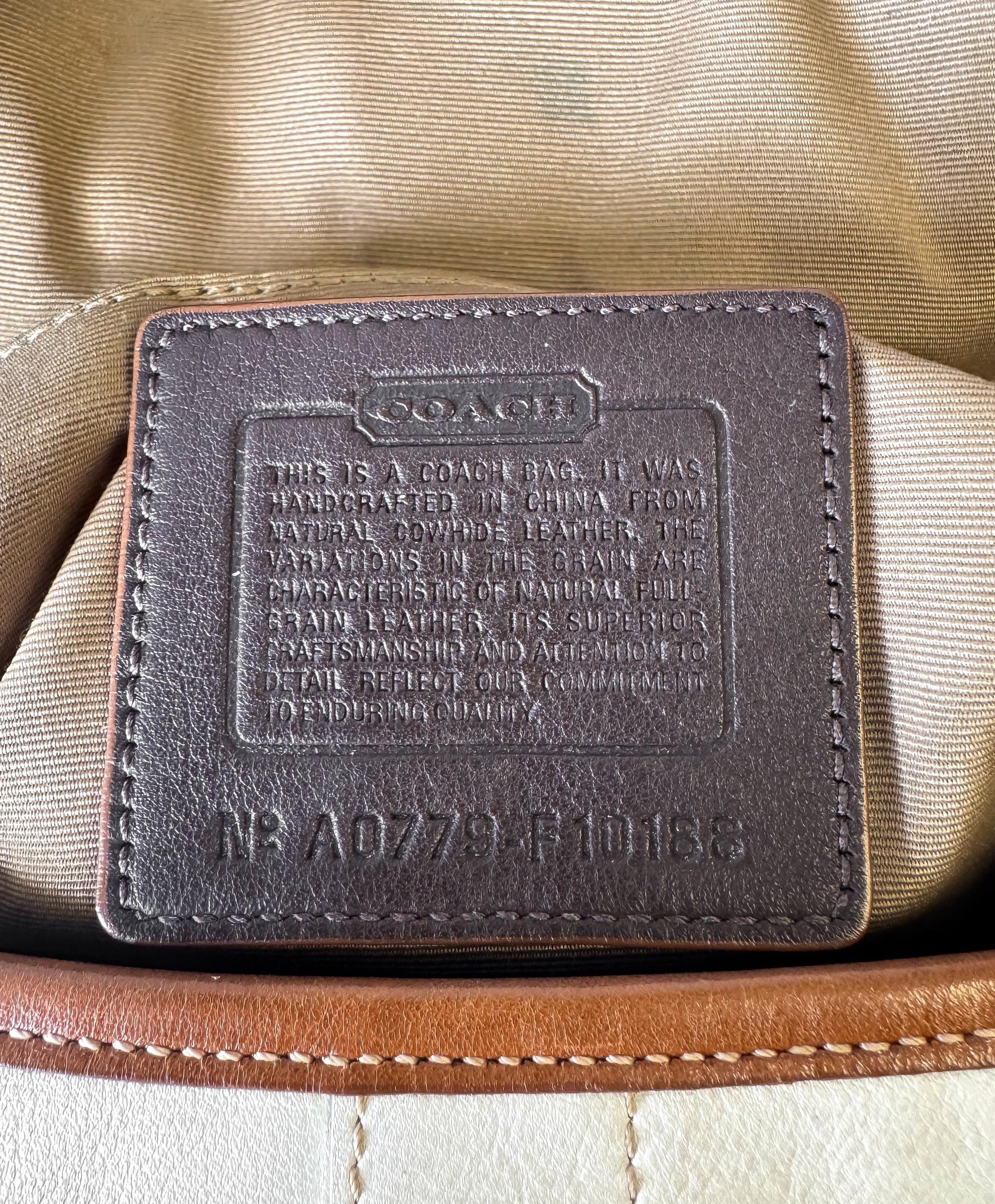 Y2K 00s Coach Off-White Cream Brown Soho Leather Shoulder Bag, Style 10188