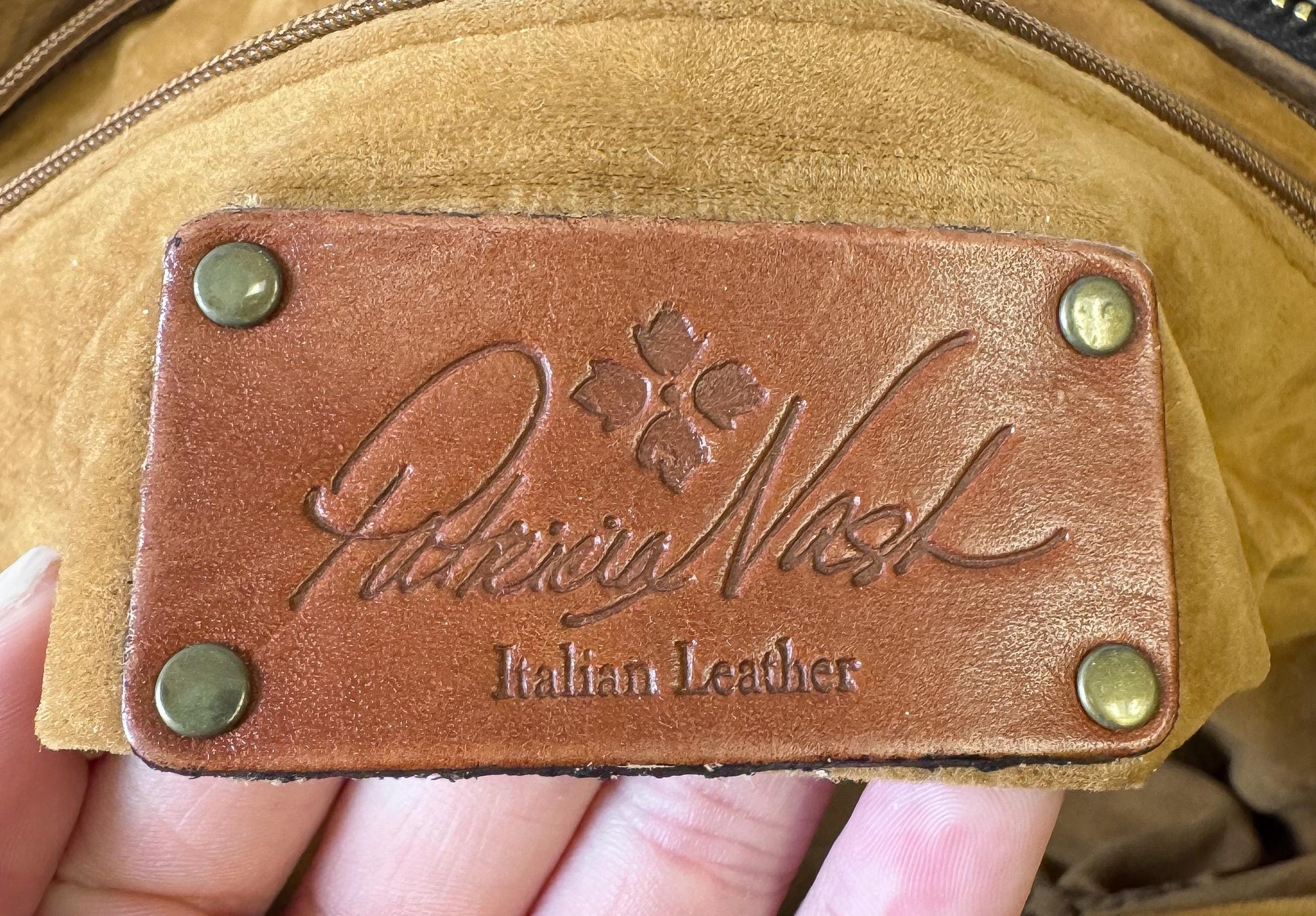 Vintage Style Patricia Nash Paris Brown Floral Tooled Leather Satchel Shoulder Bag, Western Boho Style Handbag