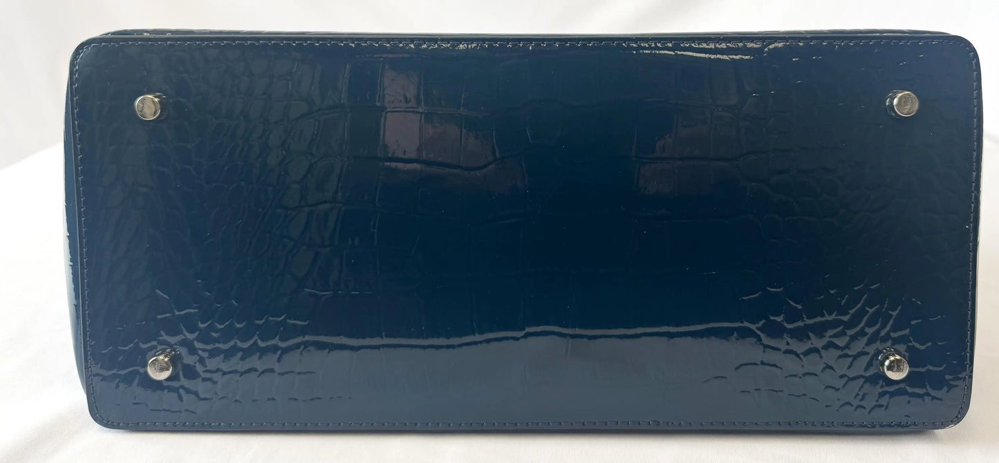 Kate Spade Constance Knightsbridge Petro Blue Patent Leather Satchel