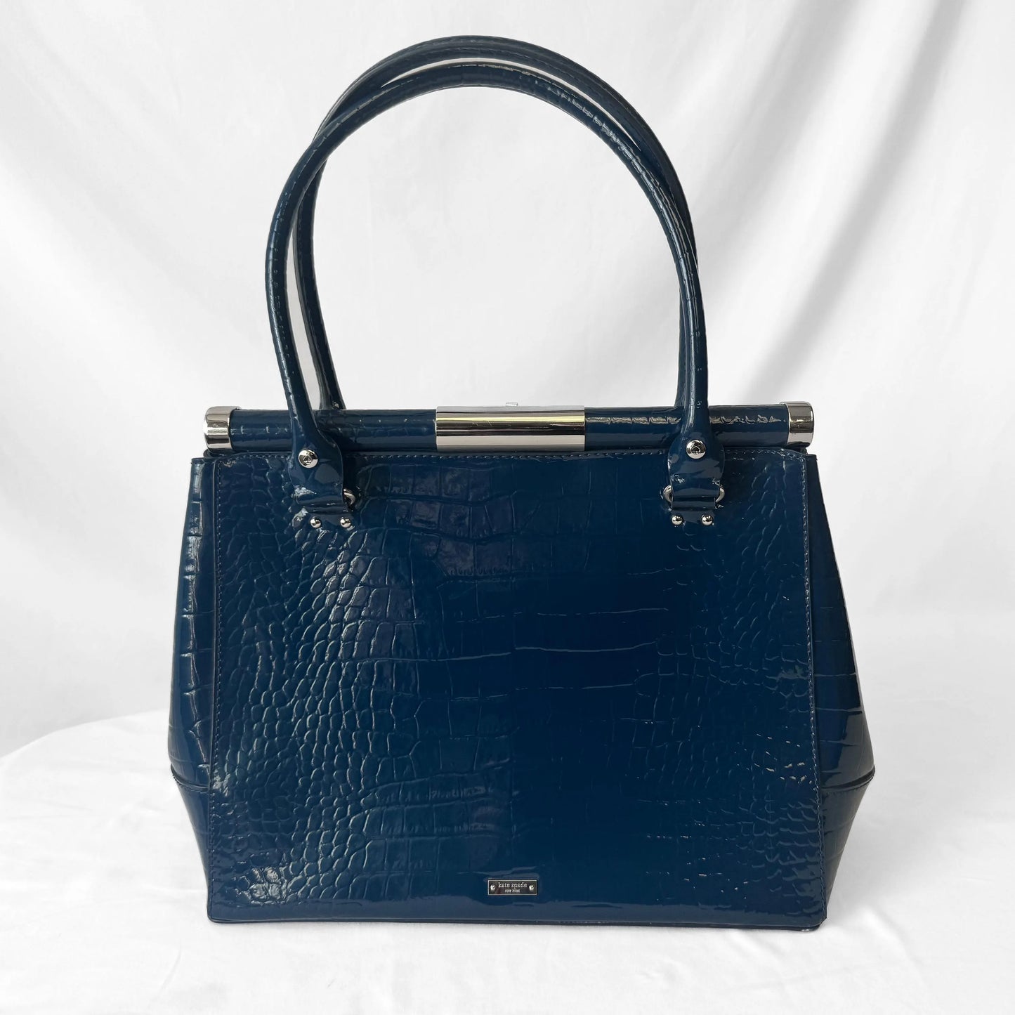 Kate Spade Constance Knightsbridge Petro Blue Patent Leather Satchel