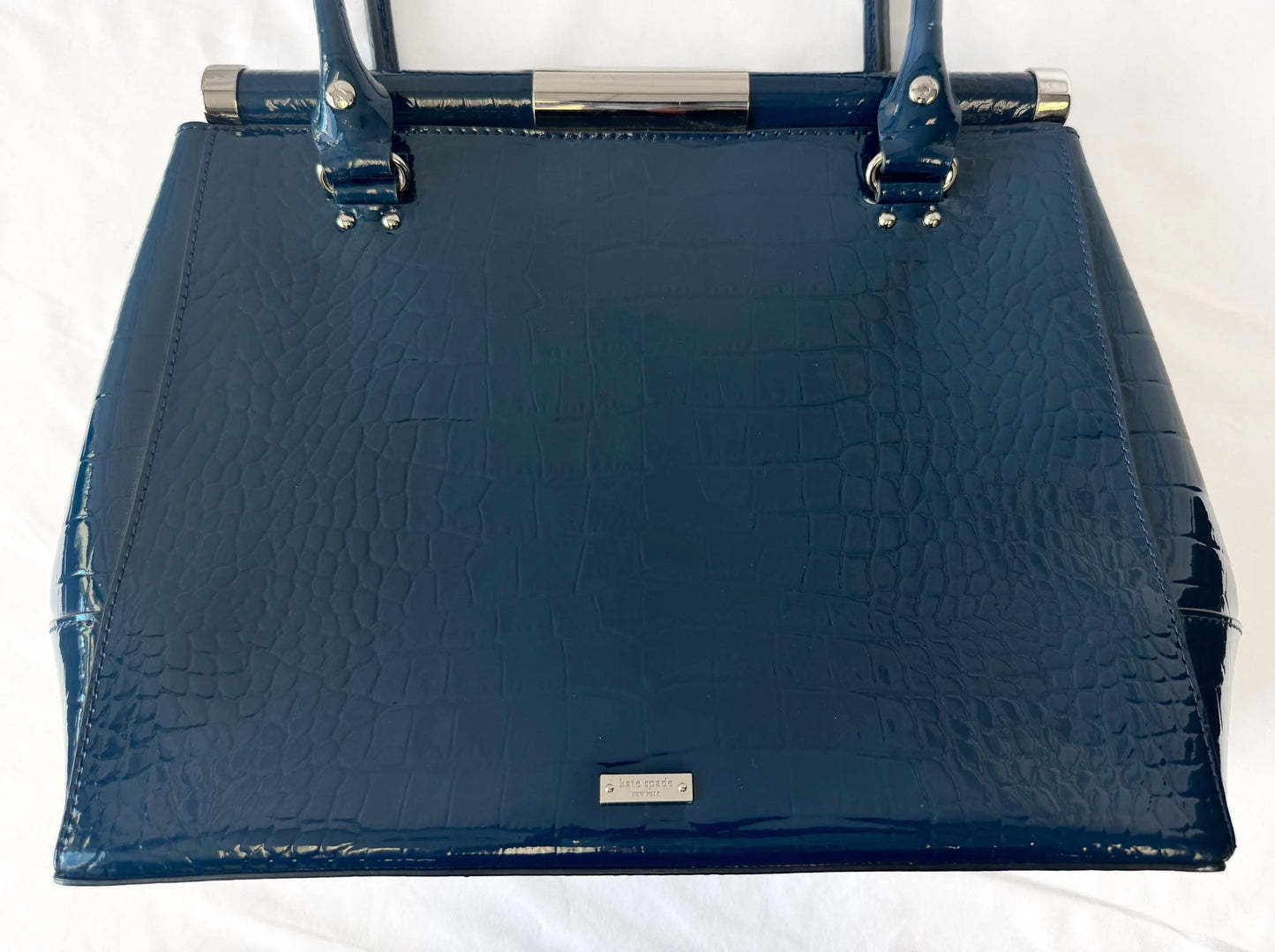 Kate Spade Constance Knightsbridge Petro Blue Patent Leather Satchel
