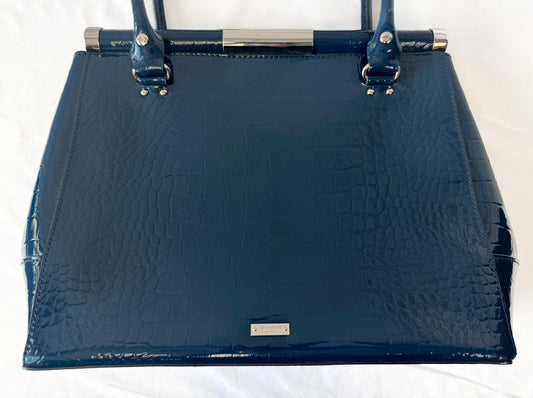 Kate Spade Constance Knightsbridge Petro Blue Patent Leather Satchel