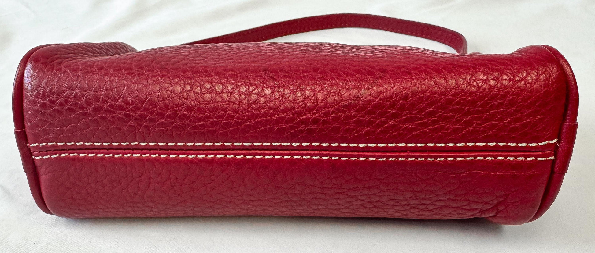Dooney and Bourke Red Leather Pebble Grain Barrel Mini Bag