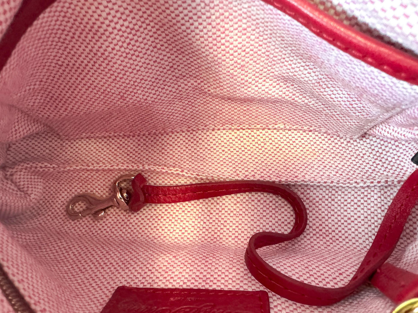 Dooney and Bourke Red Leather Pebble Grain Barrel Mini Bag