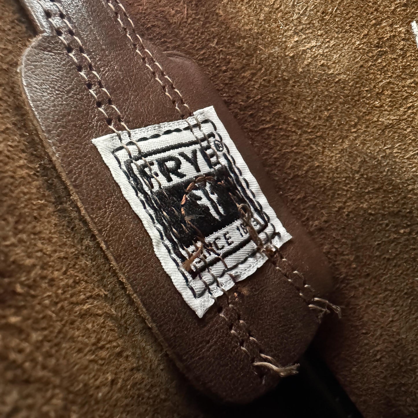 Vintage Frye Chocolate Brown Leather Square Toe Harness Boots, Men's Sz. 10M, Unisex Western Style Boots