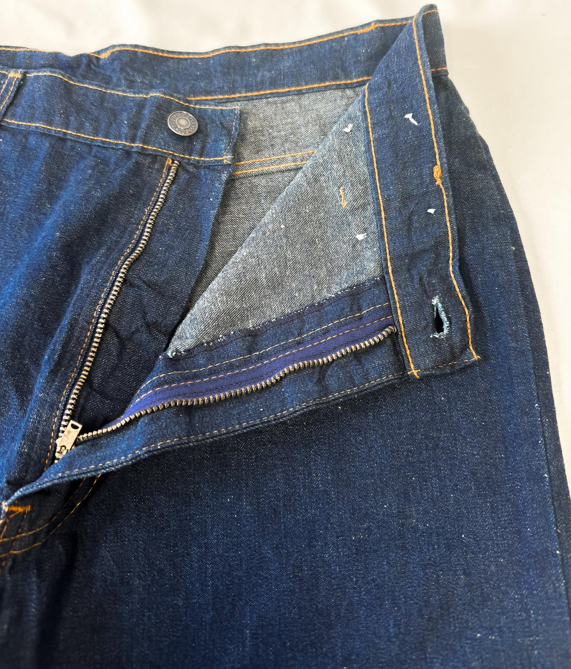 Vintage 70s Levis "Plowboy" Patch Dark Wash High Rise Bootcut Jeans, 32" x 33", Rare Collectors Retro Western Levis Jeans
