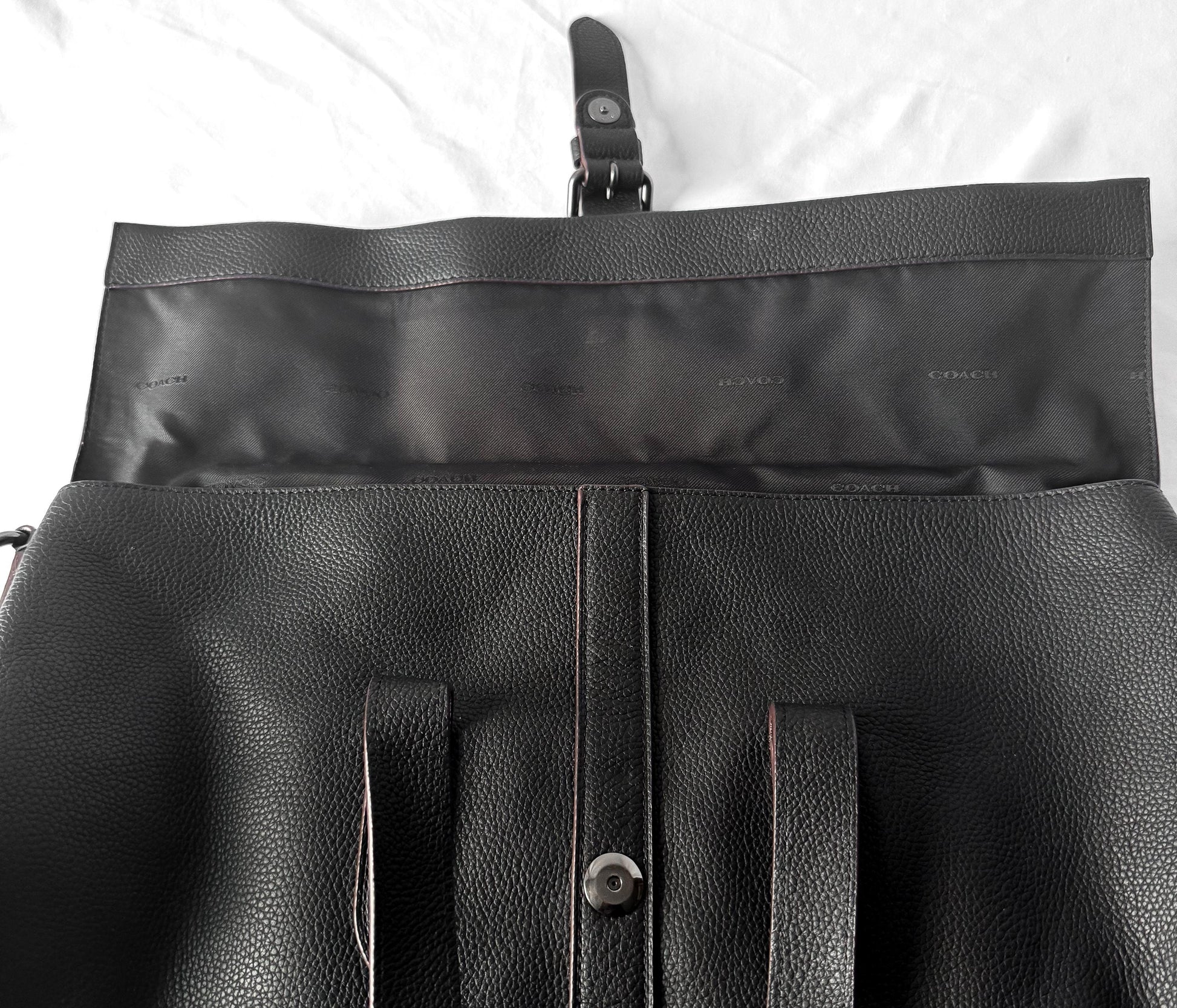 Modern Coach Black Metropolitan Portfolio Leather Tote Briefcase, Style 40532