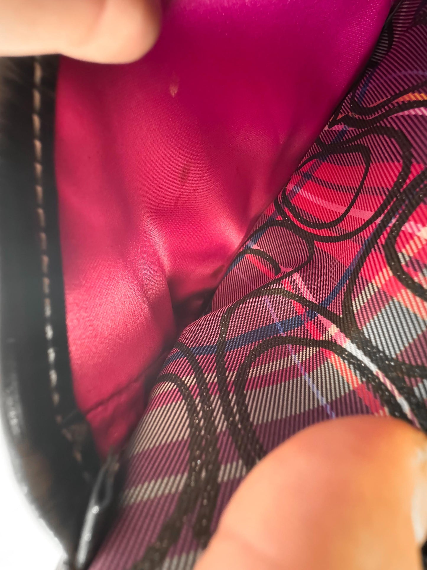 Y2K 00s Coach Tartan Poppy Penny Pink Glitter Monogram Small Turn Lock Shoulder Bag, Style 15477