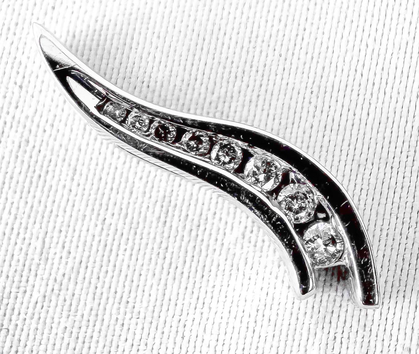 14K White Gold Diamond Journey Pendant, Simple Dainty Elegant Everyday Pendant