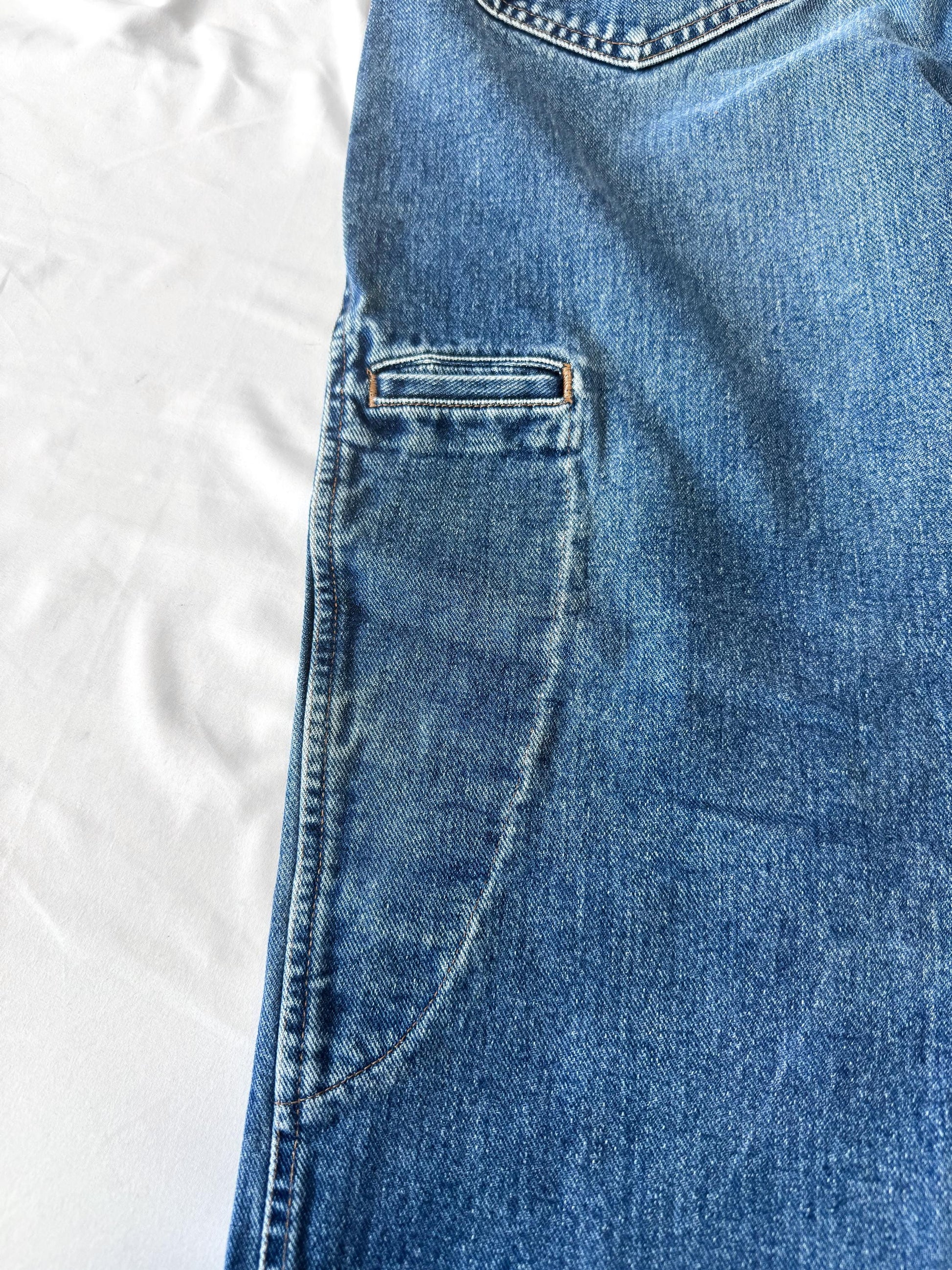 Vintage Marithe Francois Girbaud Medium Wash High Rise Baggy Straight Leg Jeans, 30" x 31"