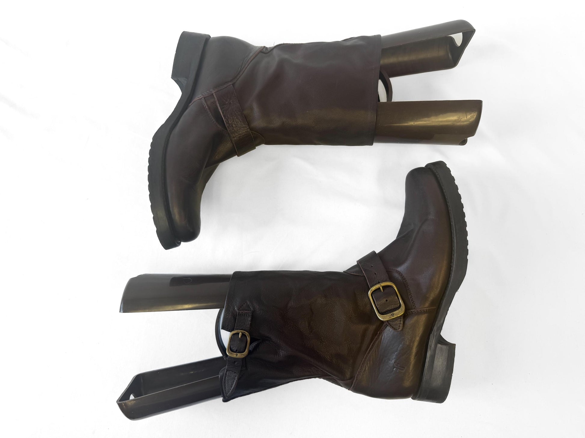 Vintage Style Frye Veronica Slouch Chocolate Brown Short Leather Boots, Women's Sz. 9.5B