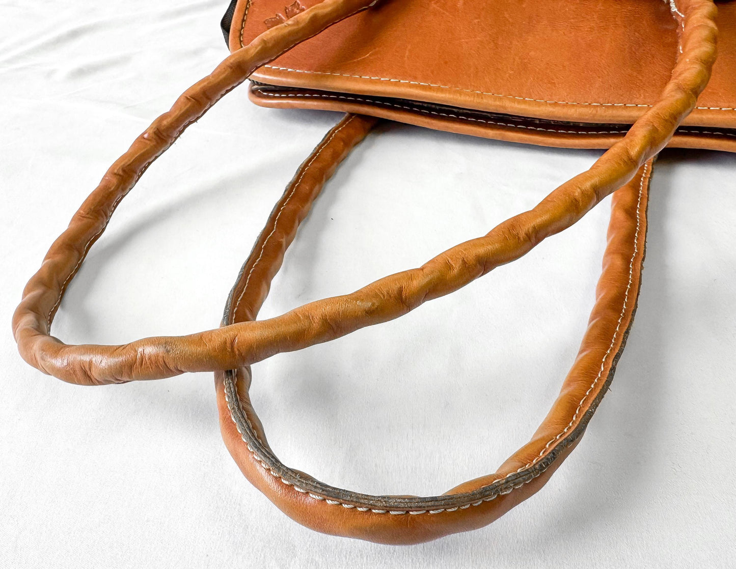 Vintage Style Patricia Nash Paris Brown Floral Tooled Leather Satchel Shoulder Bag, Western Boho Style Handbag