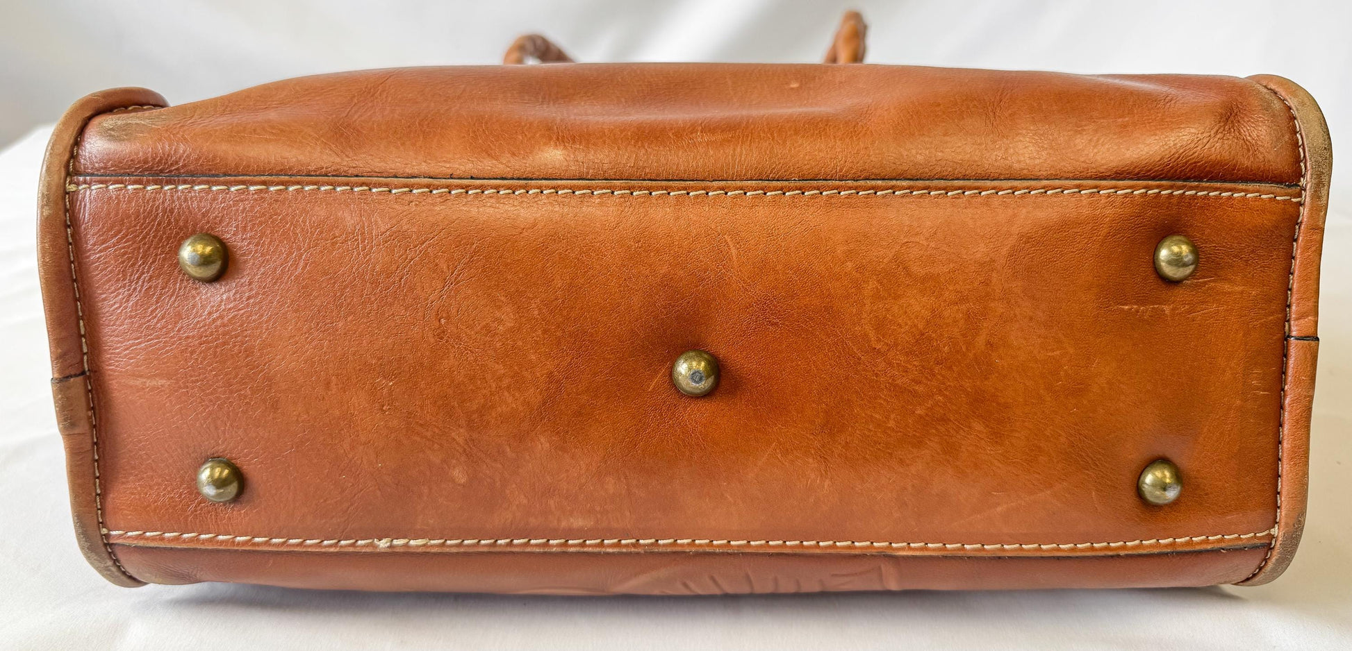 Vintage Style Patricia Nash Paris Brown Floral Tooled Leather Satchel Shoulder Bag, Western Boho Style Handbag