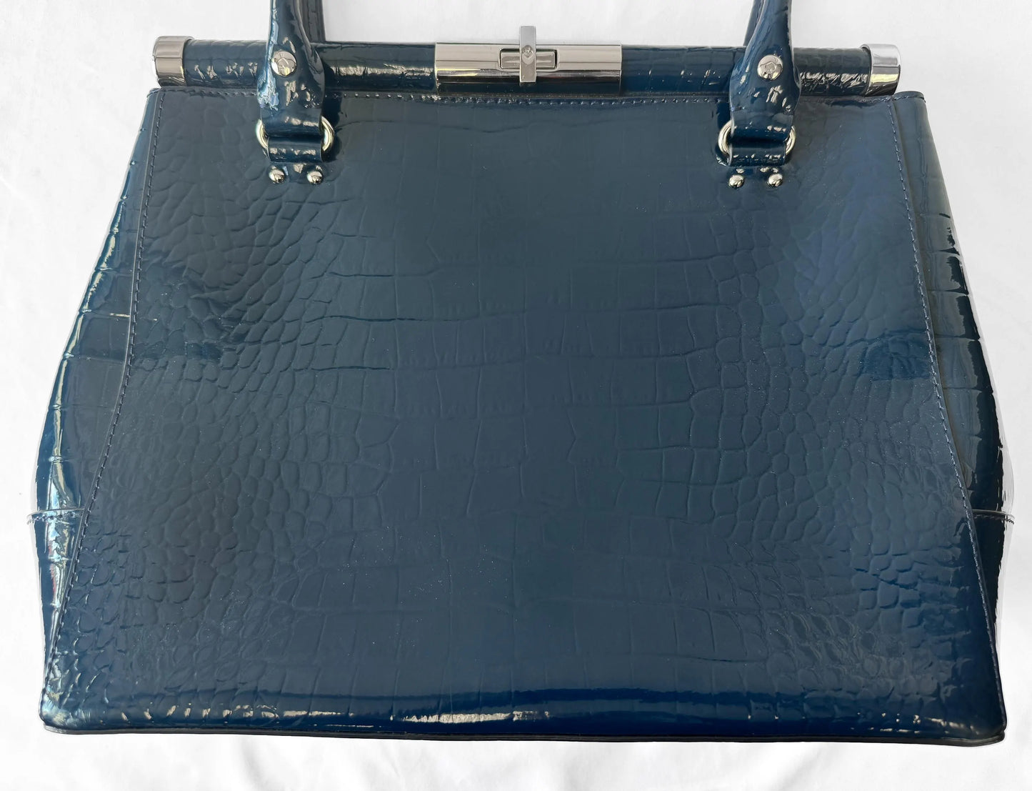 Kate Spade Constance Knightsbridge Petro Blue Patent Leather Satchel