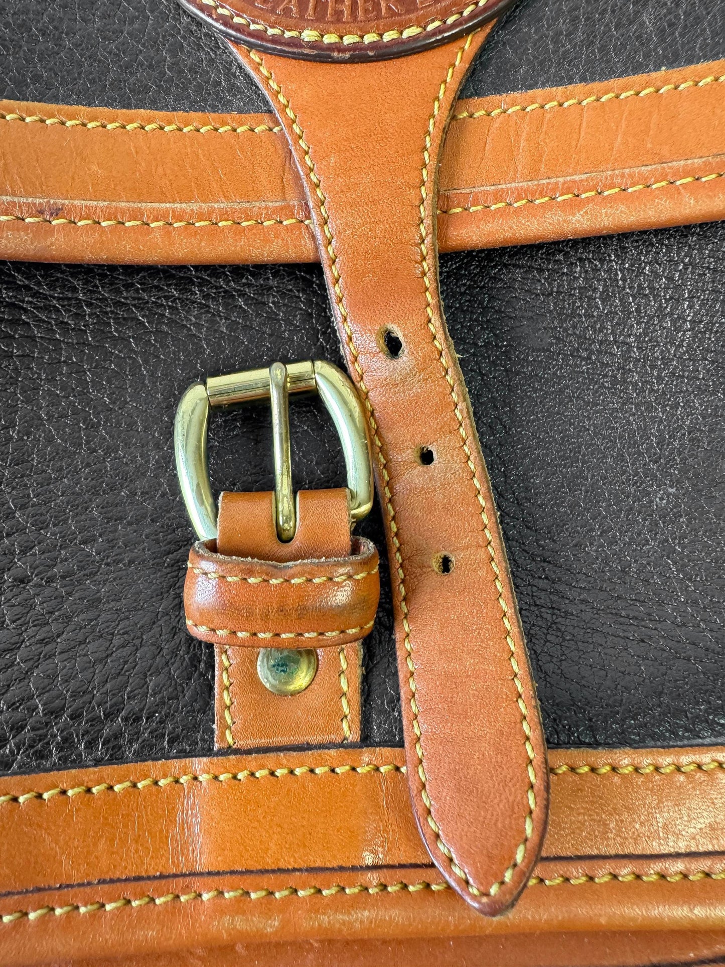 Vintage 90s Dooney and Bourke Surrey All Weather Leather Black Crossbody Bag