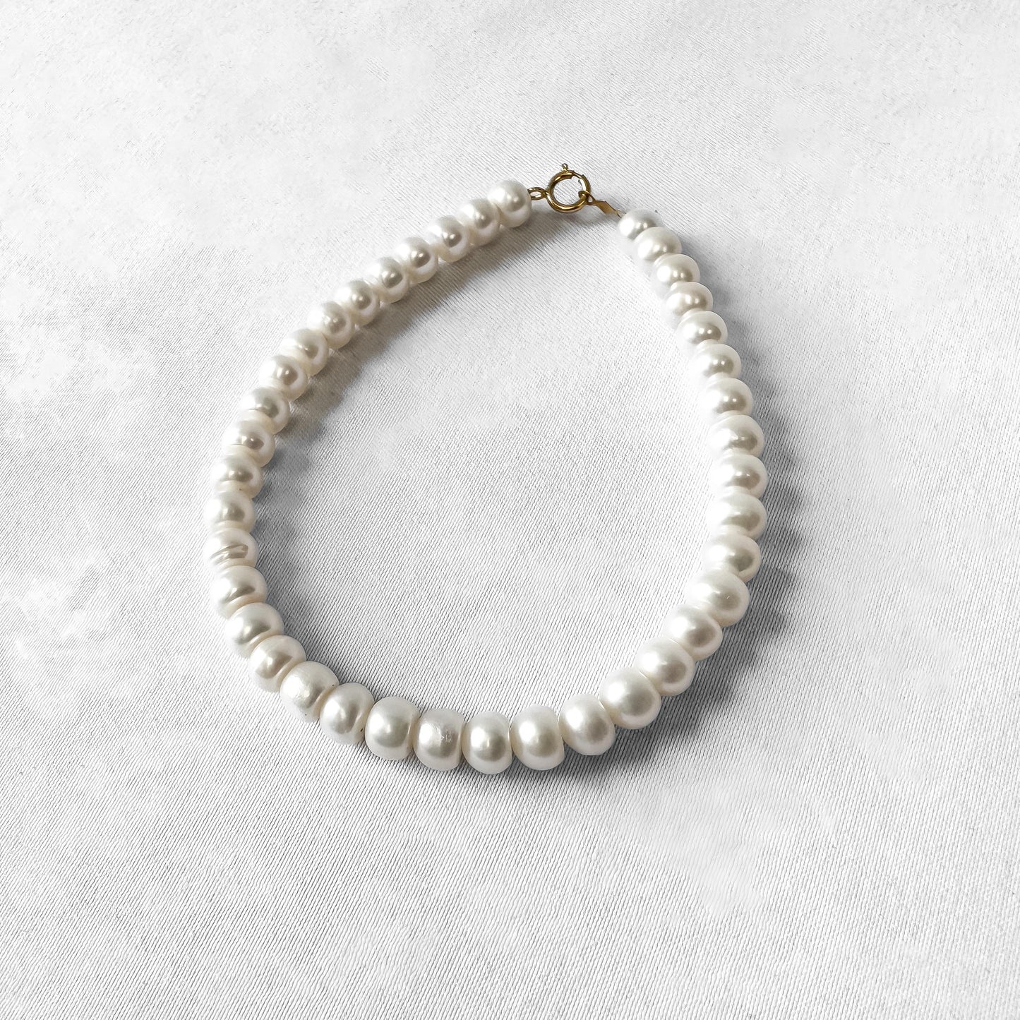Michael Anthony Genuine Freshwater Pearl Beaded Bracelet with 10K Clasp, 7.5 Inches, Simple Elegant Minimalist Bridal Beachy Pearls