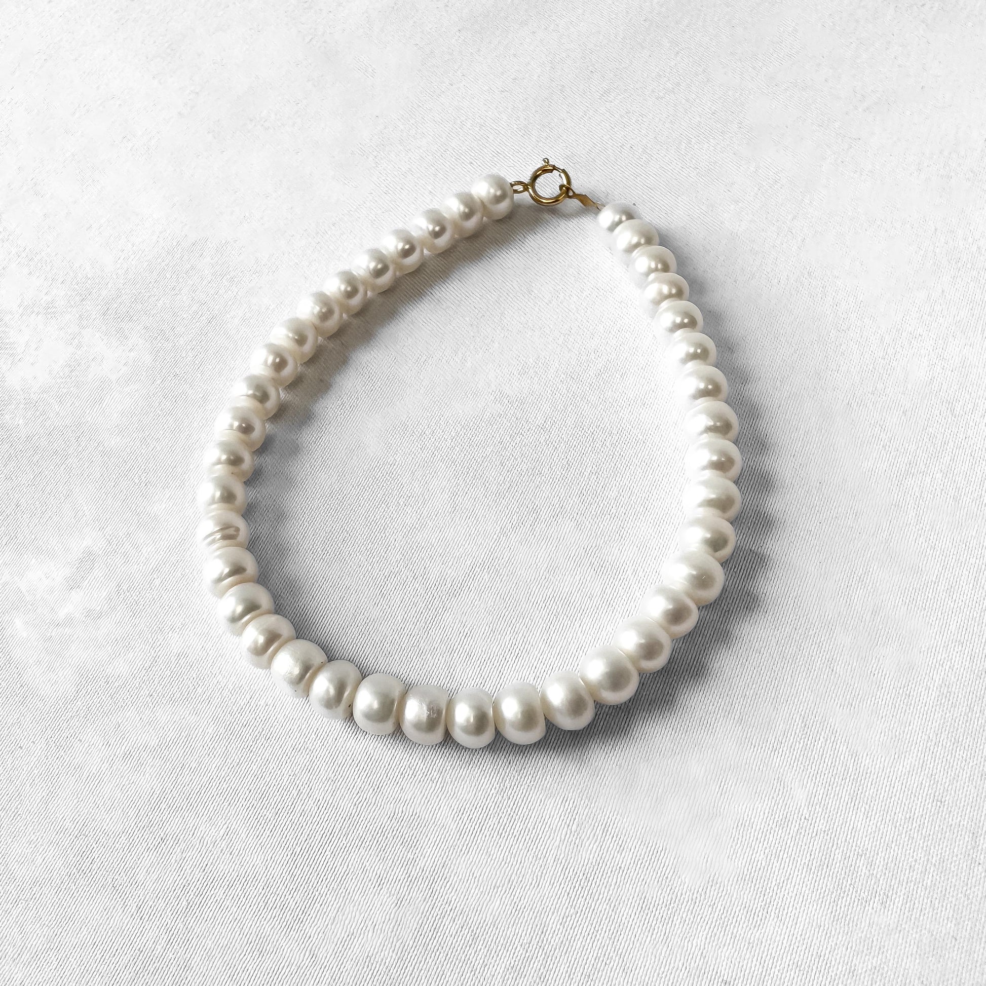 Michael Anthony Genuine Freshwater Pearl Beaded Bracelet with 10K Clasp, 7.5 Inches, Simple Elegant Minimalist Bridal Beachy Pearls