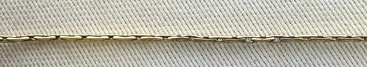 14K Italy Yellow Gold Flat Triangle Cobra Link 18 Inch Chain Necklace, Roughly 1mm, Dainty Simple Everyday Layering Chain Necklace