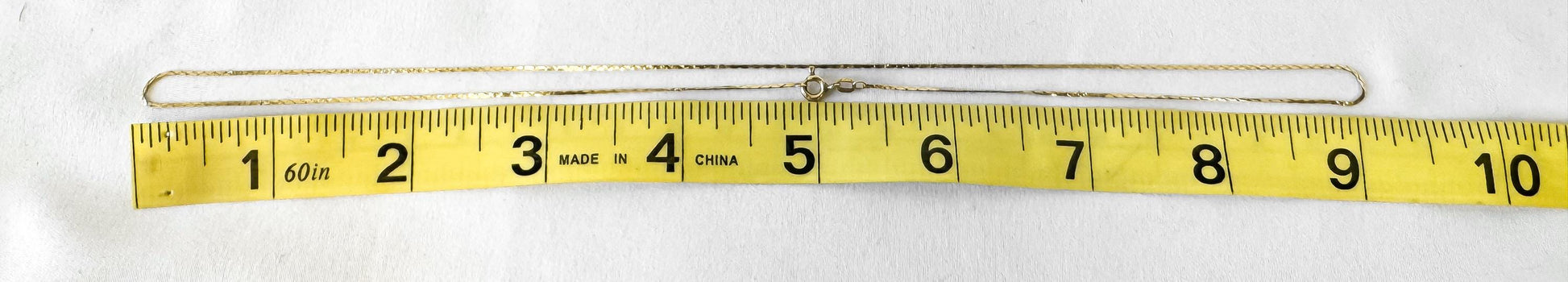 14K Italy Yellow Gold Flat Triangle Cobra Link 18 Inch Chain Necklace, Roughly 1mm, Dainty Simple Everyday Layering Chain Necklace