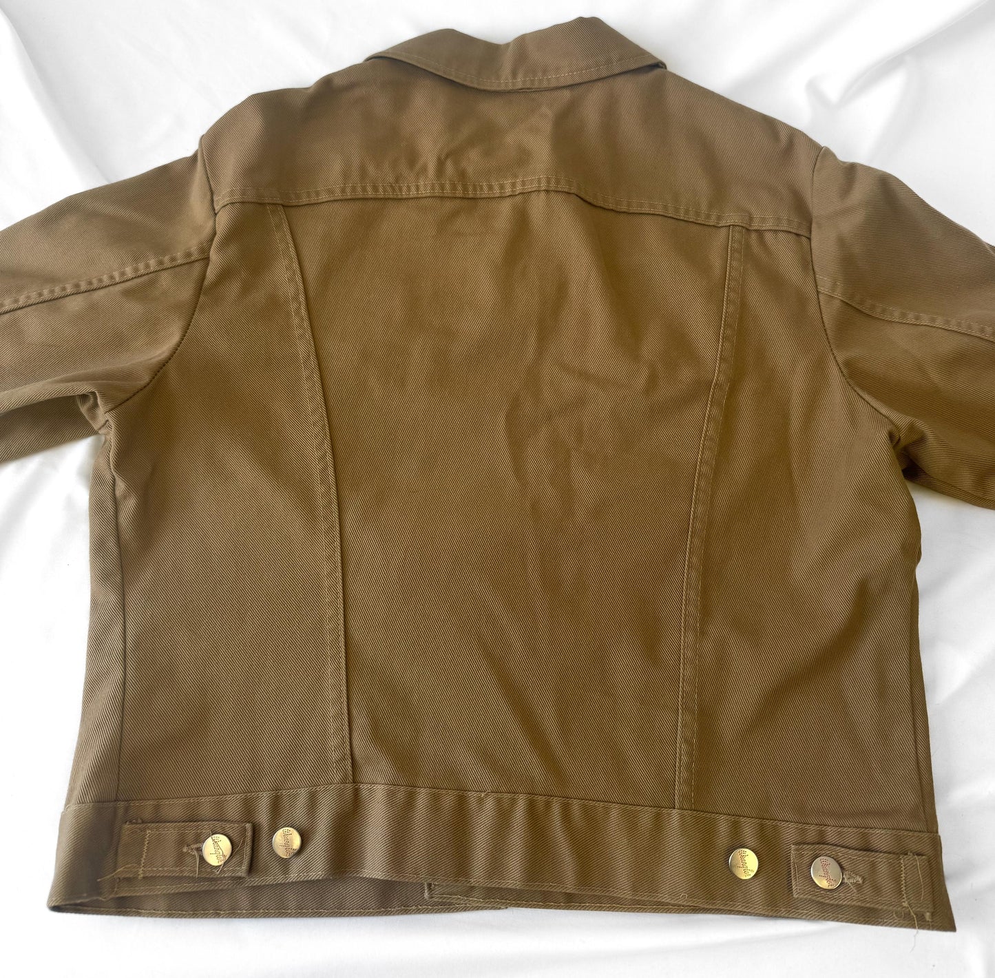 70s Wrangler Beige Khaki Denim Western Jean Jacket, Approx. Men's S, Vintage Western Unisex Jacket