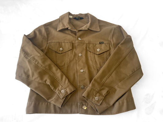 70s Wrangler Beige Khaki Denim Western Jean Jacket, Approx. Men's S, Vintage Western Unisex Jacket