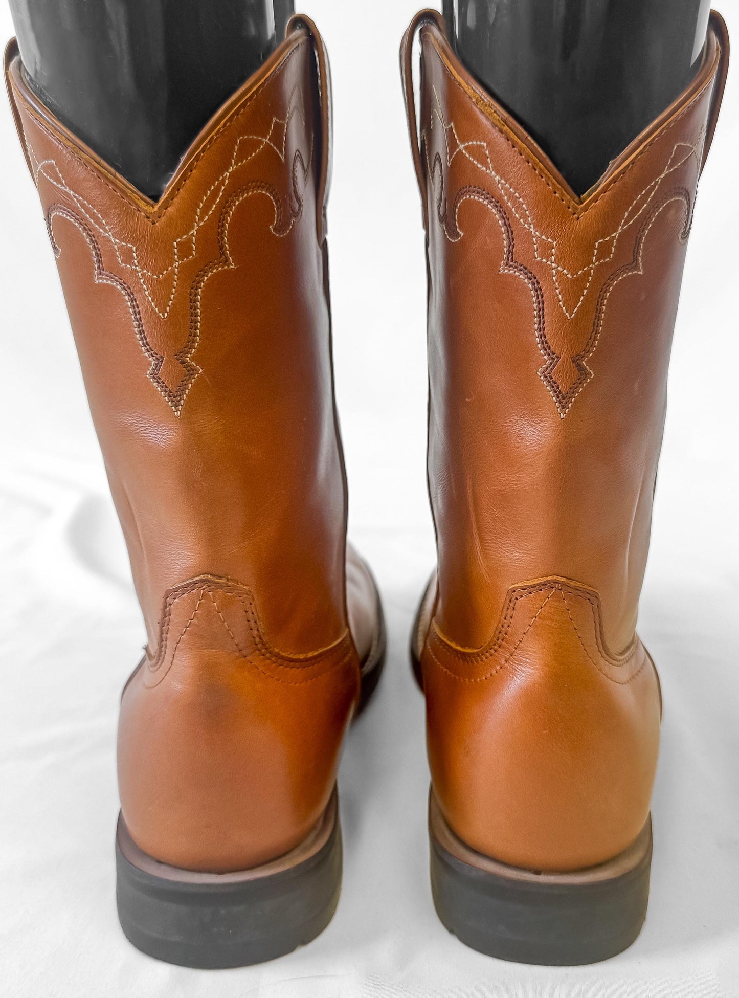 Vintage Style Ariat Sonoro Burnt Orange Leather Cowboy Unisex Boots, Men's Sz. 7.5B, Western Boho Style Festival Boots