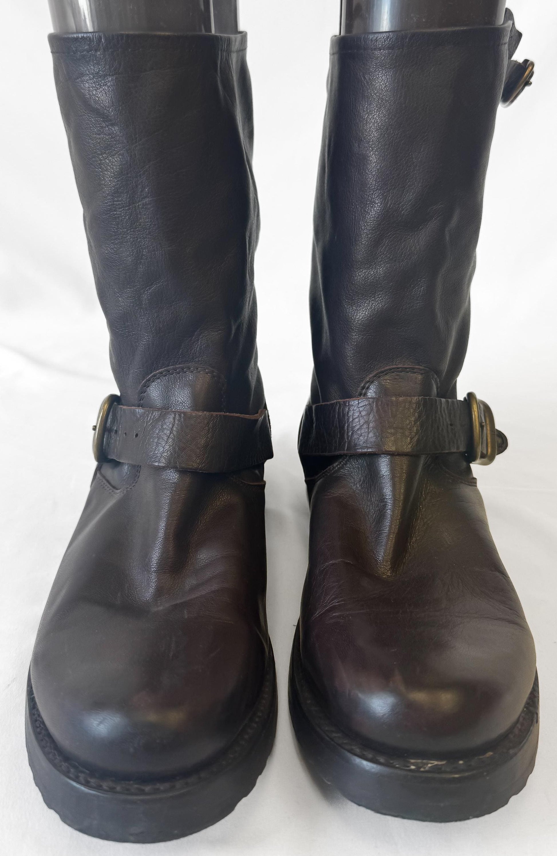 Vintage Style Frye Veronica Slouch Chocolate Brown Short Leather Boots, Women's Sz. 9.5B