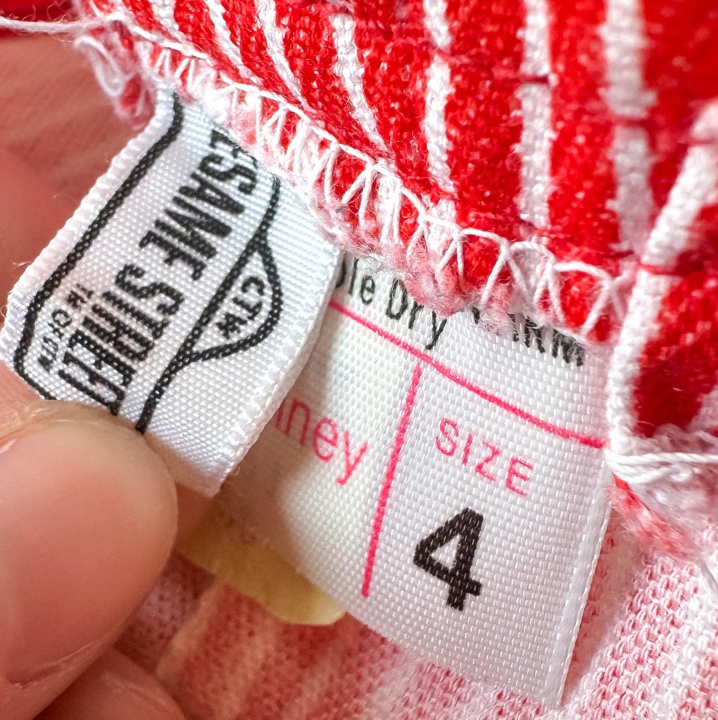 Vintage JCPenney Sesame Street Grover Red Striped Denim Overalls, Kids Size 4T