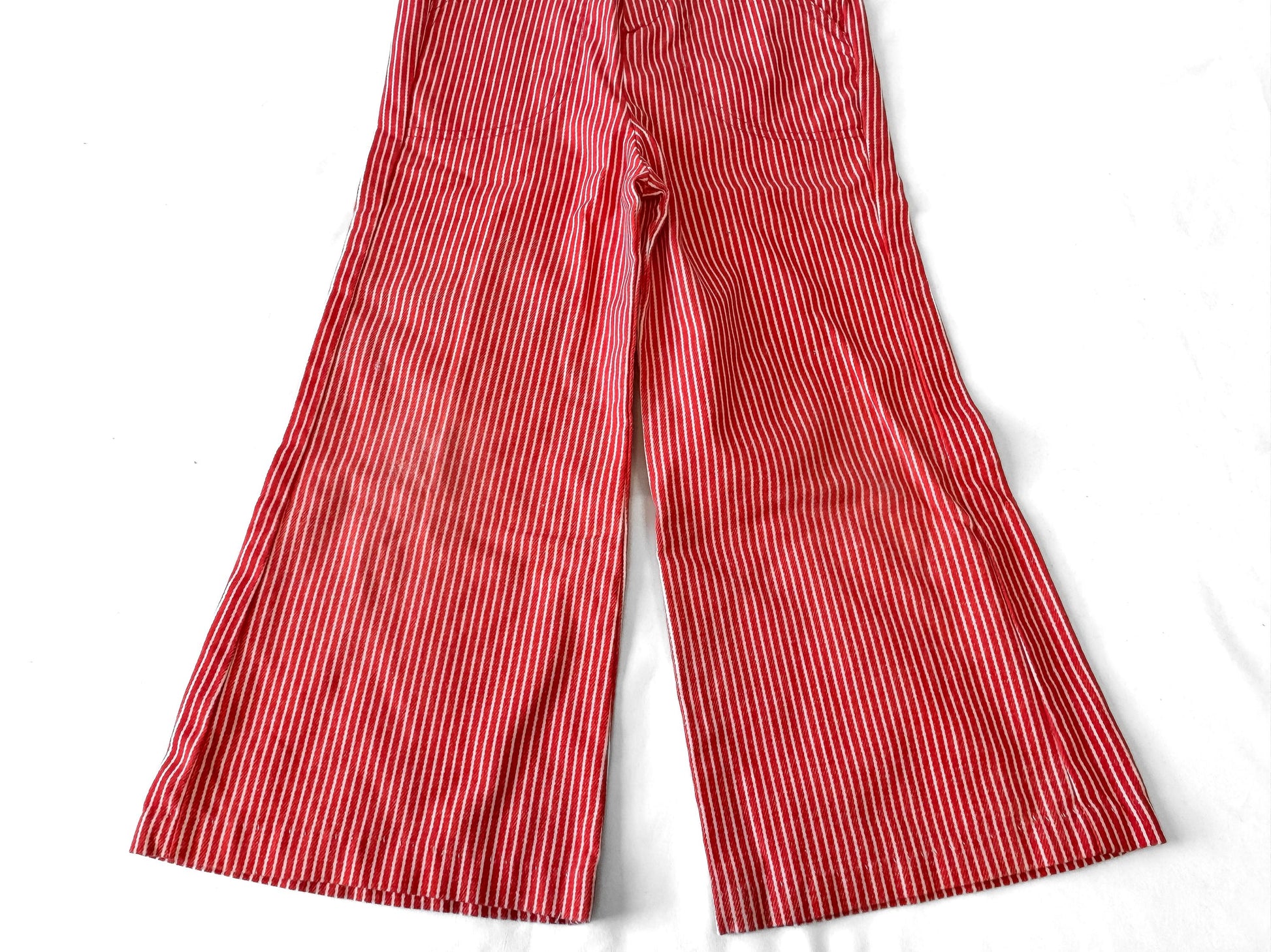 Vintage JCPenney Sesame Street Grover Red Striped Denim Overalls, Kids Size 4T