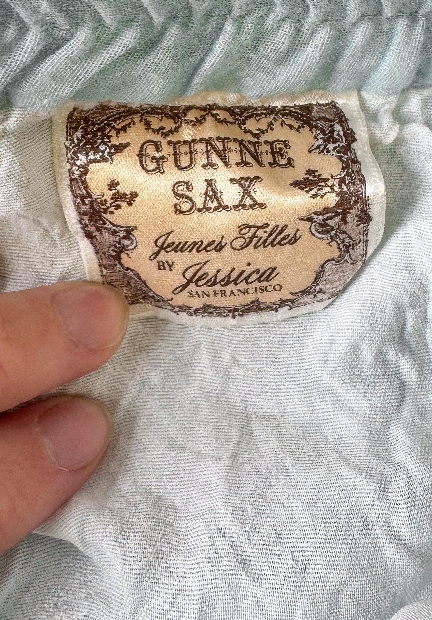 Vintage 70s Gunne Sax Baby Blue Lace Button Skirt, Approx. Size 2/4, 26" Waist, Vintage Cottage Core Coquette Prairie Style Skirt