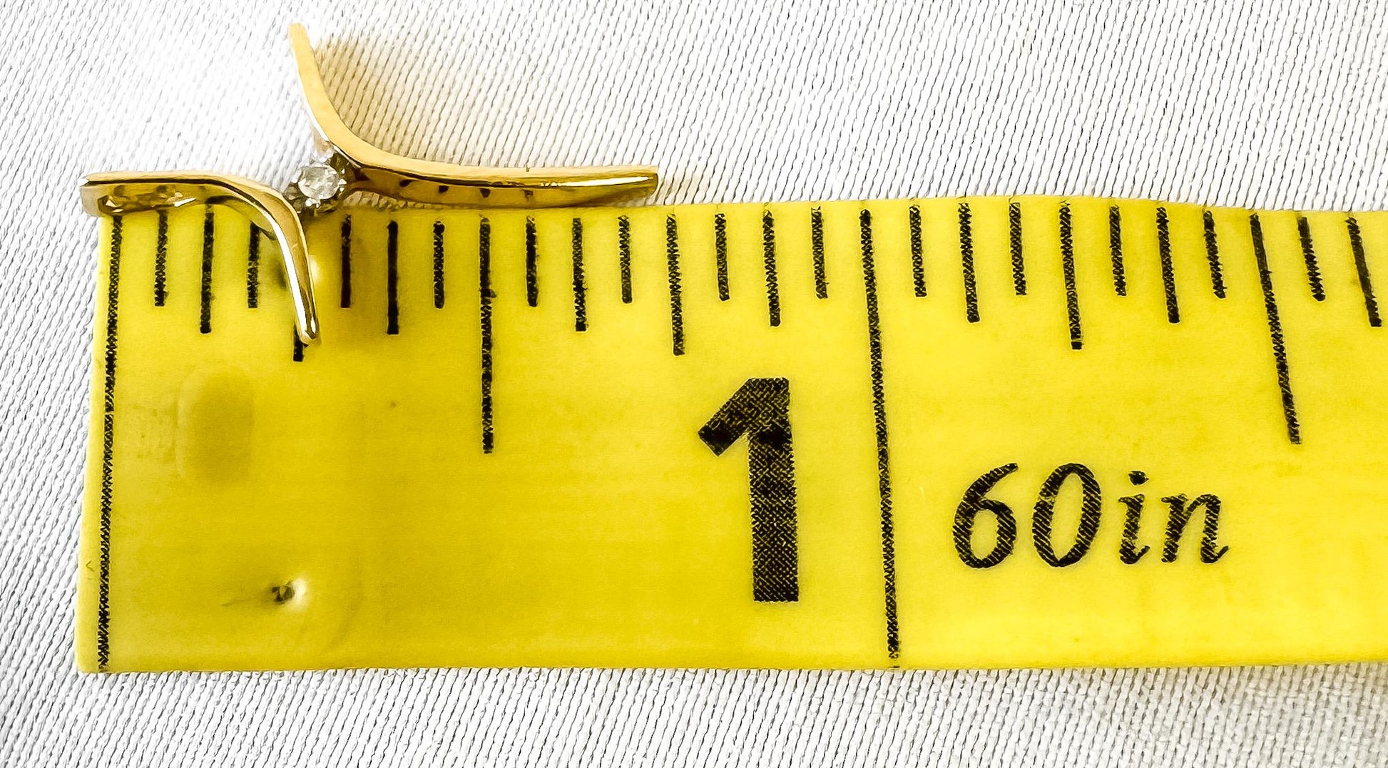 10K Yellow Gold Diamond Abstract .75" Pendant, Simple Dainty Everyday Minimalist Pendant