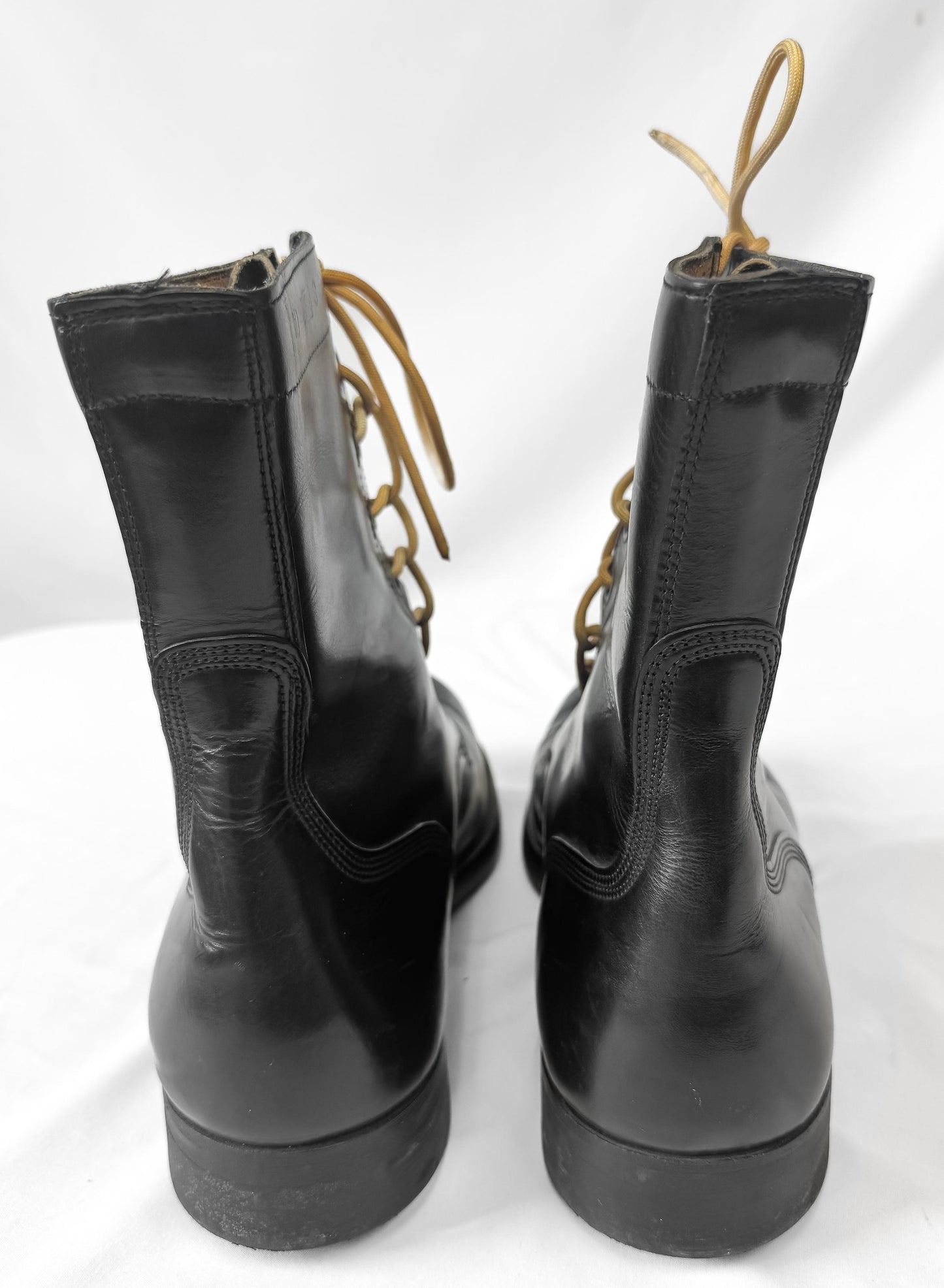 Vintage 1965 Endicott Johnson Mcnamara Vietnam War Era Black Military Style Leather Combat Boots, Vintage Sz. 10 W