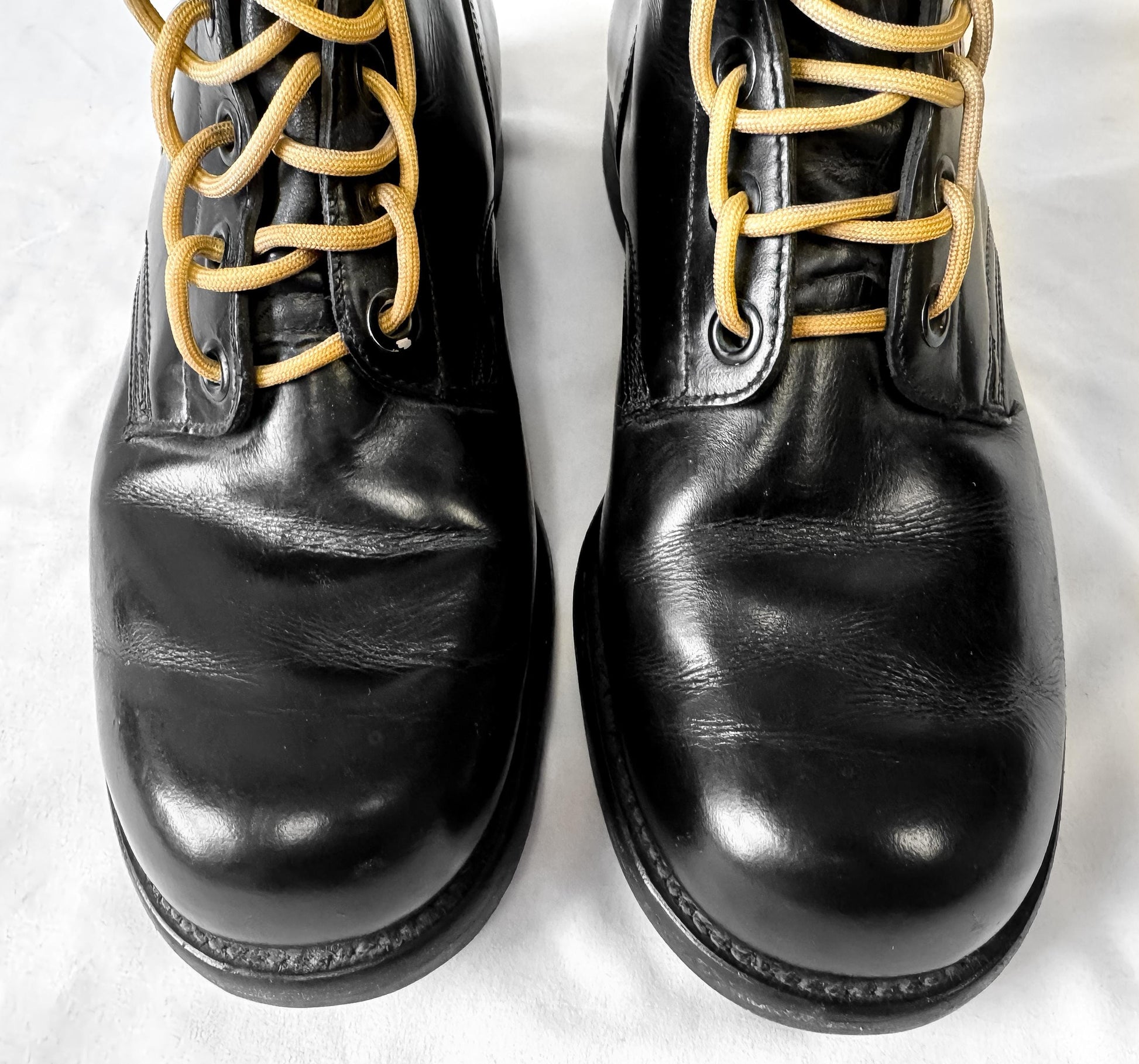Vintage 1965 Endicott Johnson Mcnamara Vietnam War Era Black Military Style Leather Combat Boots, Vintage Sz. 10 W