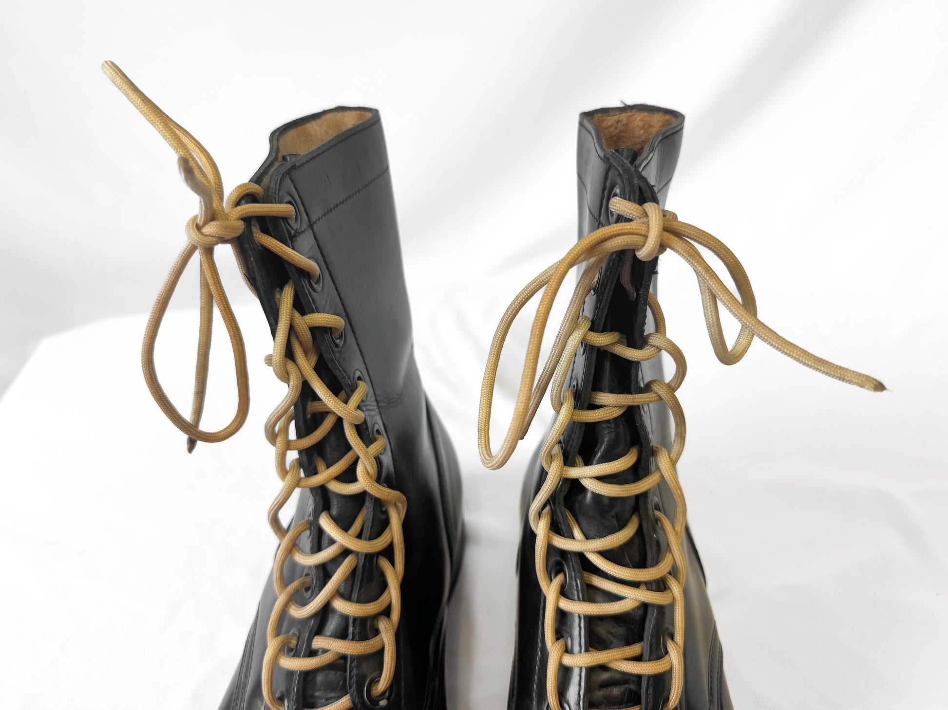 Vintage 1965 Endicott Johnson Mcnamara Vietnam War Era Black Military Style Leather Combat Boots, Vintage Sz. 10 W