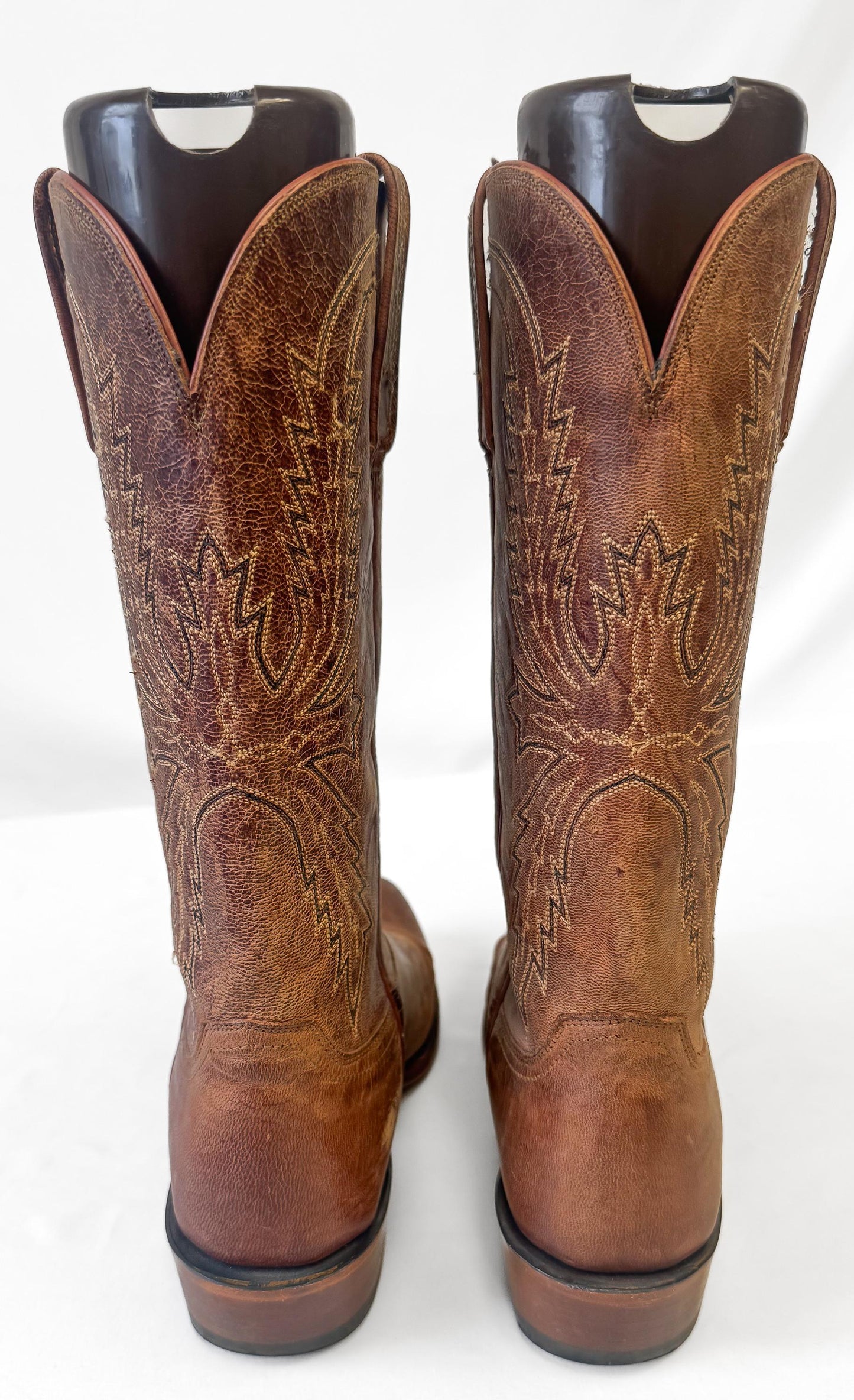 Lucchese 1883 Crayton N1547R Mad Dog Brown Leather Cowboy Boots, Men's Sz. 11D, Vintage Style Western Boots