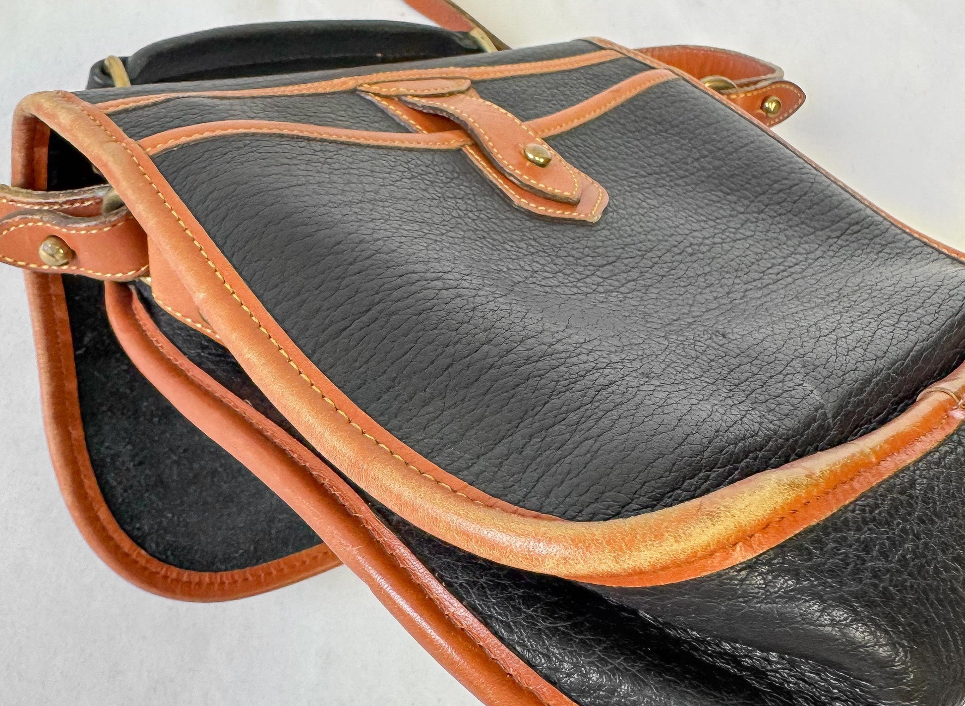 Vintage 90s Dooney and Bourke Surrey All Weather Leather Black Crossbody Bag