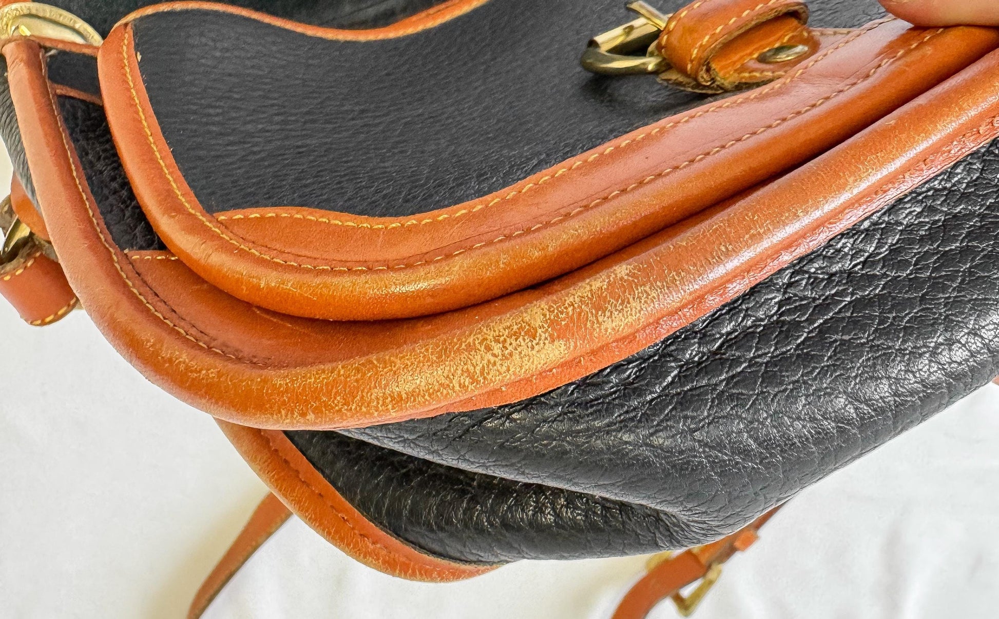Vintage 90s Dooney and Bourke Surrey All Weather Leather Black Crossbody Bag
