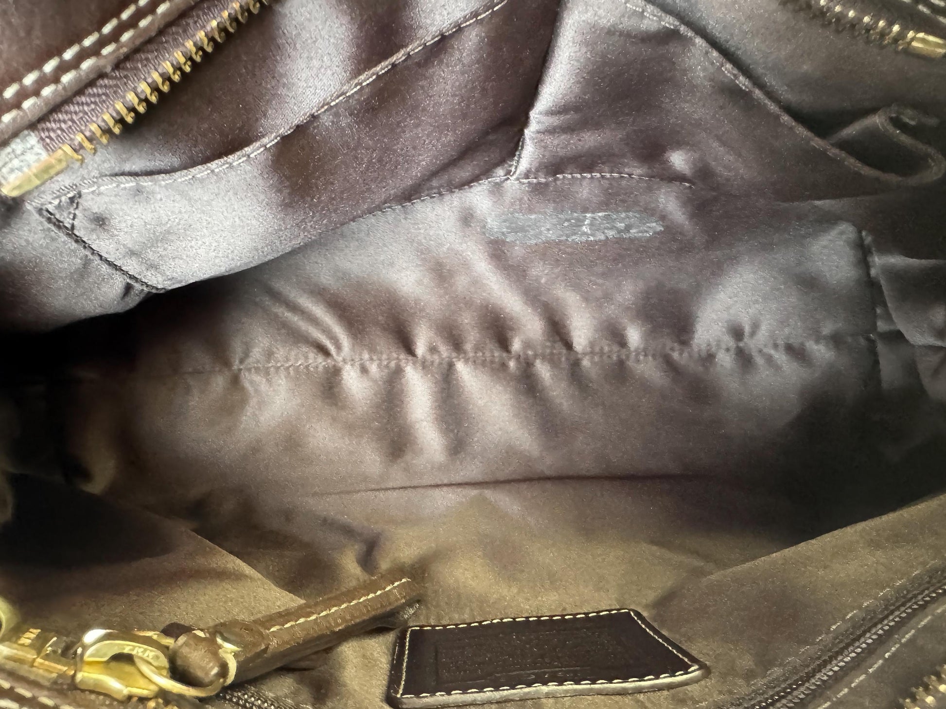 Y2K Coach Hampton Chocolate Brown Pebbled Leather Satchel Shoulder Bag, Style 10212