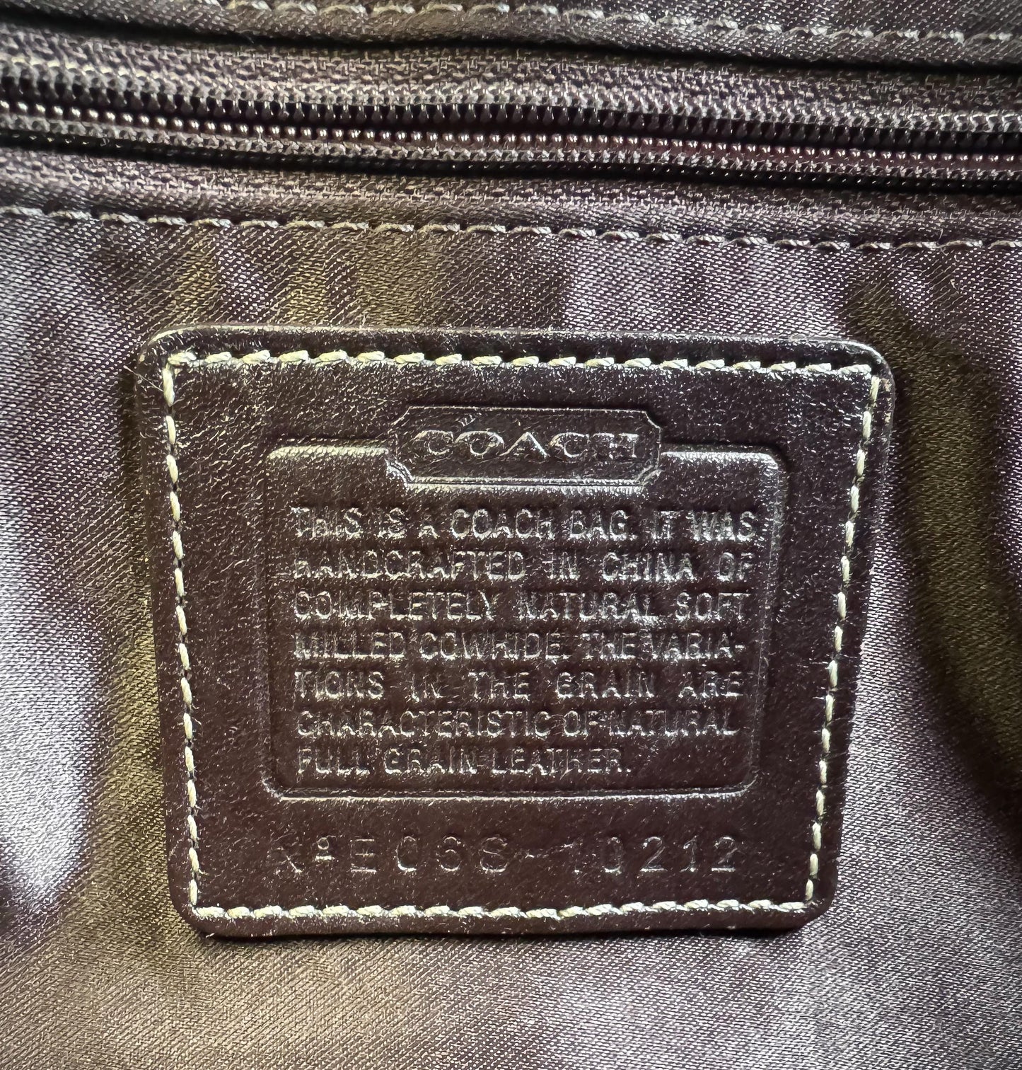 Y2K Coach Hampton Chocolate Brown Pebbled Leather Satchel Shoulder Bag, Style 10212