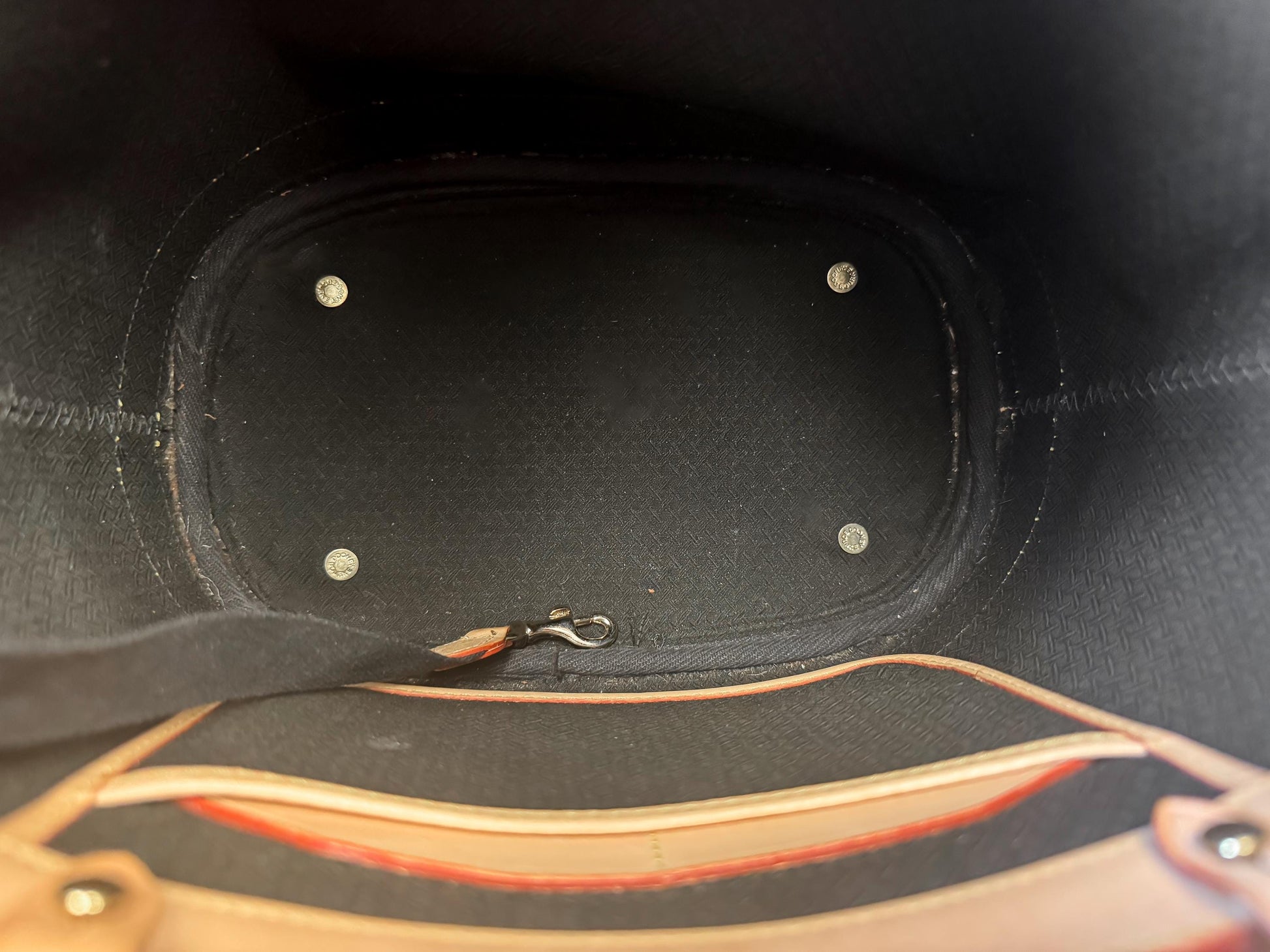 Vintage Style Dooney and Bourke Cabriolet Black Canvas Leather Bucket Shoulder Bag