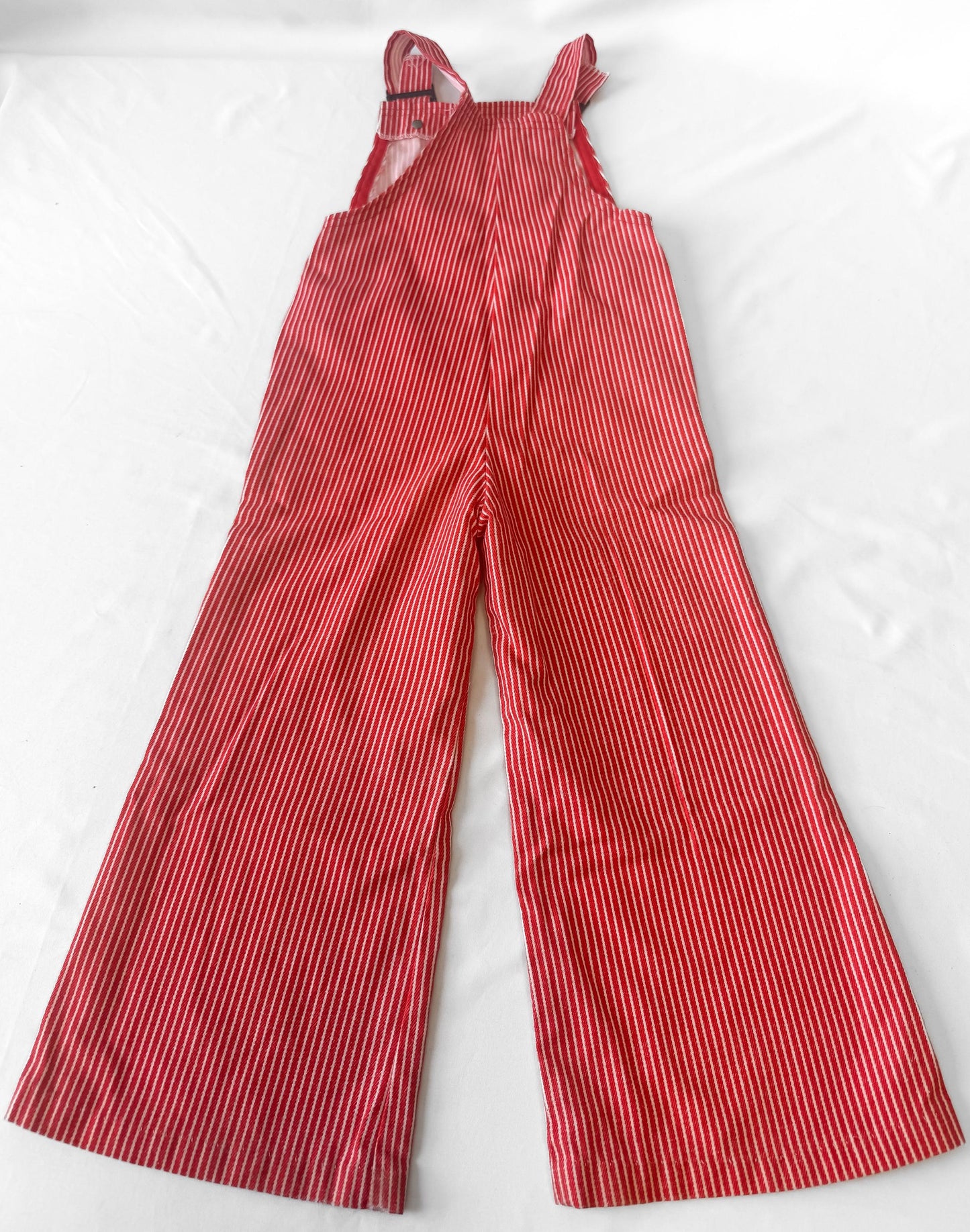 Vintage JCPenney Sesame Street Grover Red Striped Denim Overalls, Kids Size 4T