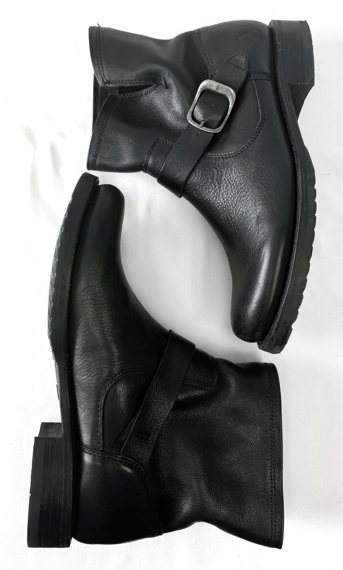 Vintage Style Frye Veronica Flex Black Leather Ankle Booties, Women's Sz. 10B