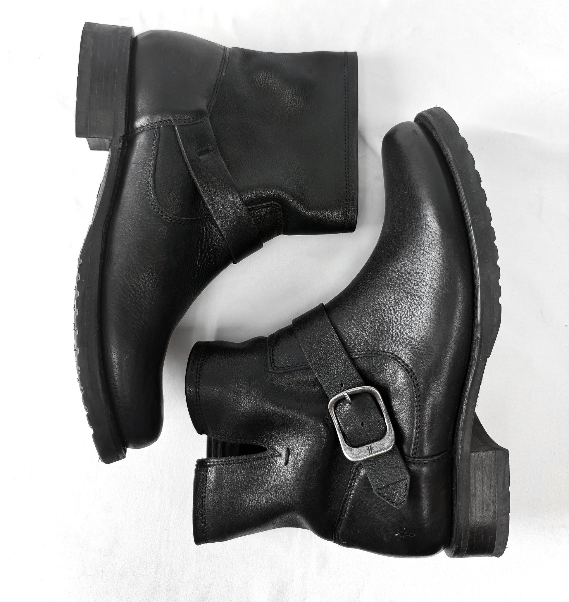 Vintage Style Frye Veronica Flex Black Leather Ankle Booties, Women's Sz. 10B