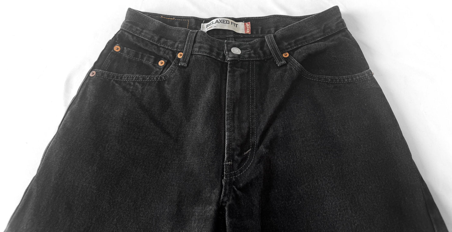 Vintage Levis 550 Black Relaxed Fit Straight Leg Unisex Jeans, Sz. 29" x 31"